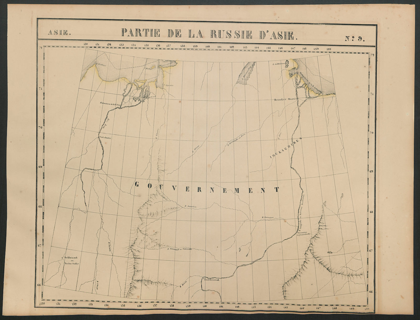 Associate Product Russie d'Asie #9. Indigirka & Yana riverS. Sakha Russia. VANDERMAELEN 1827 map