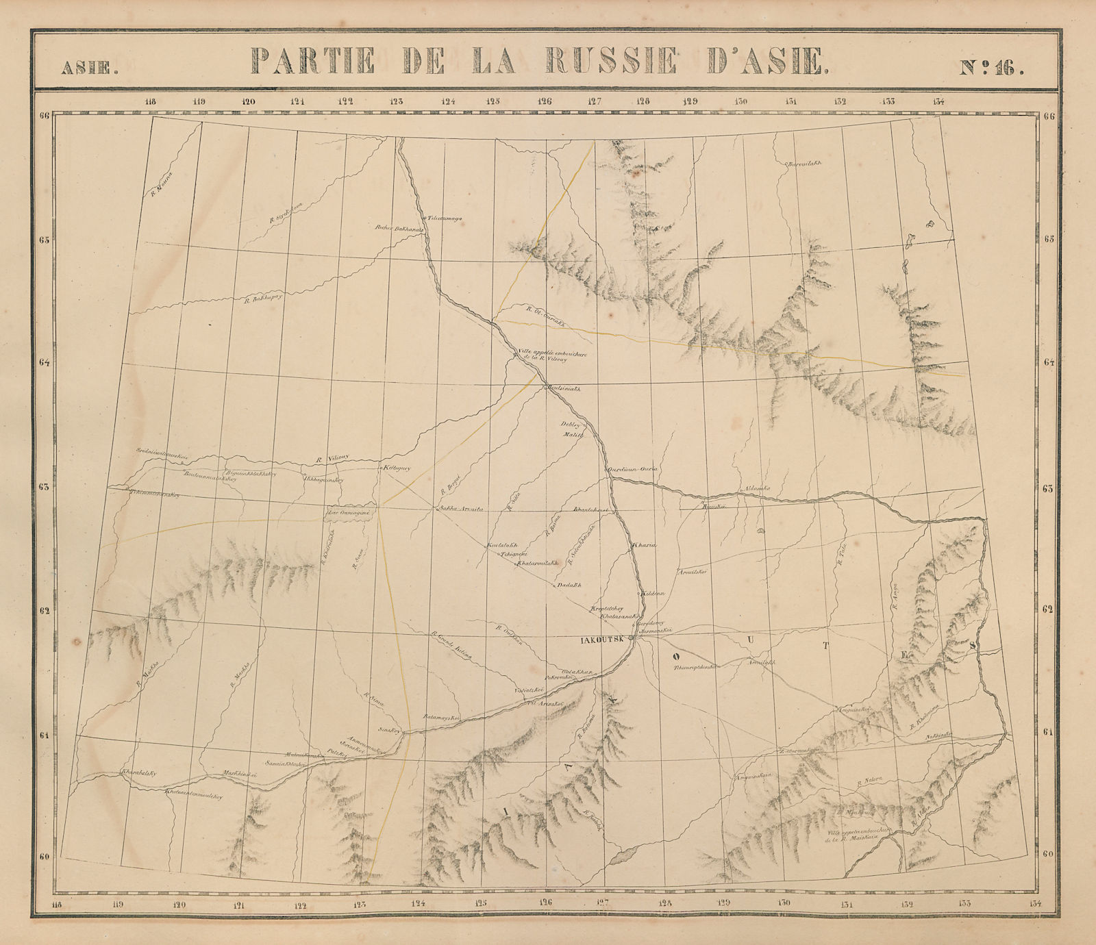 Associate Product Russie d'Asie #16 Russia. Lena river basin. Yakutsk Sakha. VANDERMAELEN 1827 map