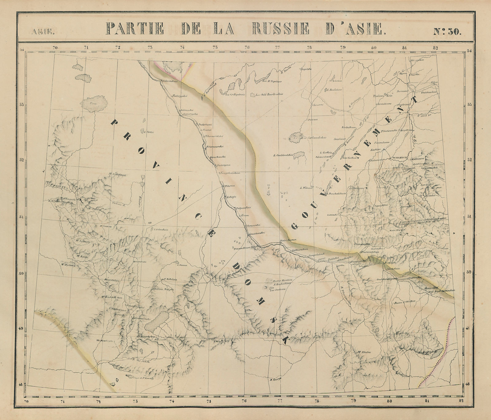 Russie d'Asie #30 NE Kazakhstan. Altai Krai Irtysh Russia VANDERMAELEN 1827 map