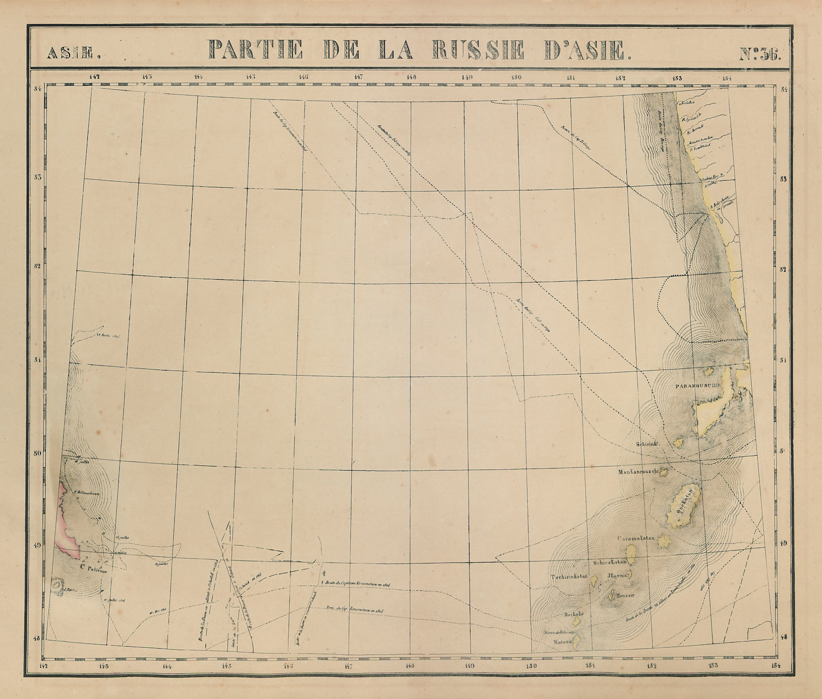 Associate Product Asie. Russie d'Asie #36 Russia. SW Kamchatka Kuril islands VANDERMAELEN 1827 map