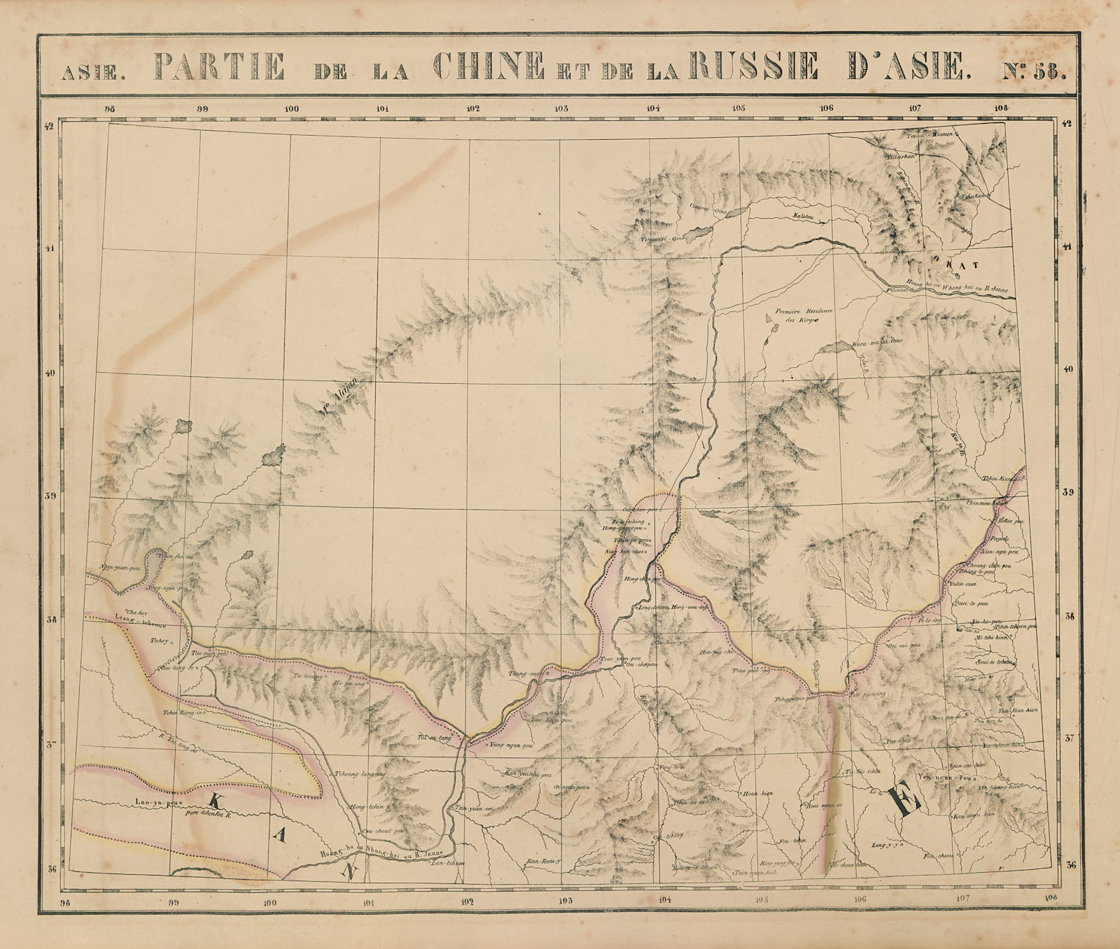 Asie. Chine & Russie d'Asie #58 North-central China. VANDERMAELEN 1827 old map