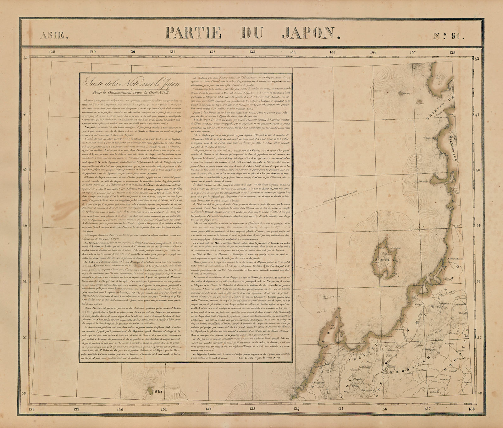 Associate Product Asie. Partie du Japon #61 Japan. West-central Honshu coast VANDERMAELEN 1827 map