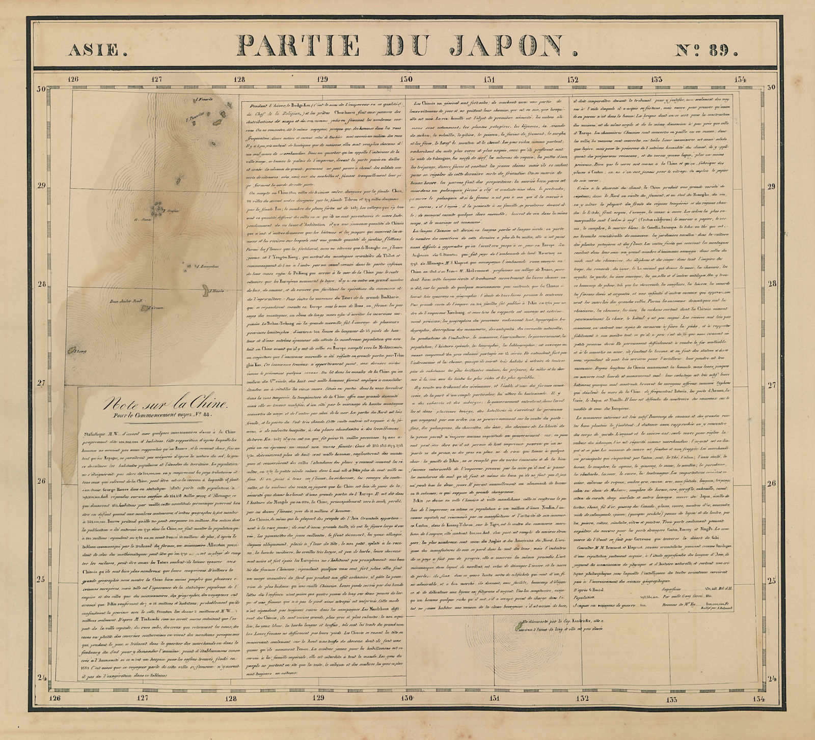 Asie. Partie du Japon #89 Amami/Ryukyu Islands Japan. VANDERMAELEN 1827 map