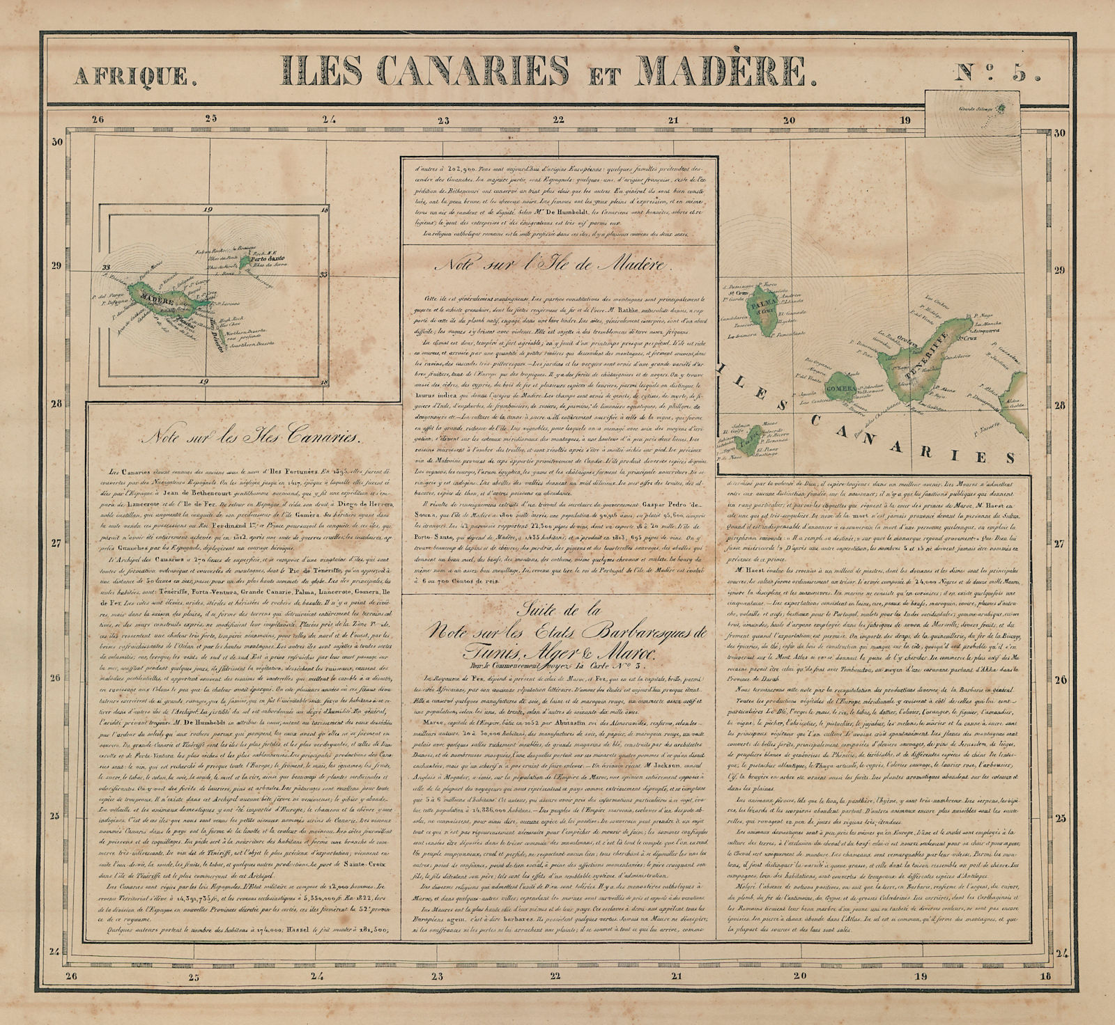 Afrique. Iles Canaries et Madère #5 Canary Islands Madeira VANDERMAELEN 1827 map