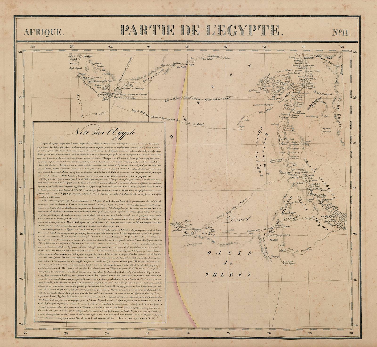 Associate Product Afrique. Partie de l'Egypte #11. Egypt. Nile Valley. Siwa. VANDERMAELEN 1827 map