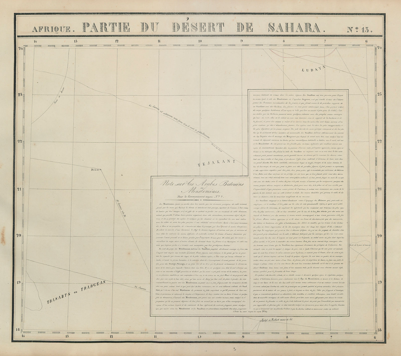 Afrique. Partie du Désert de Sahara #13. Mauritania Mali. VANDERMAELEN 1827 map
