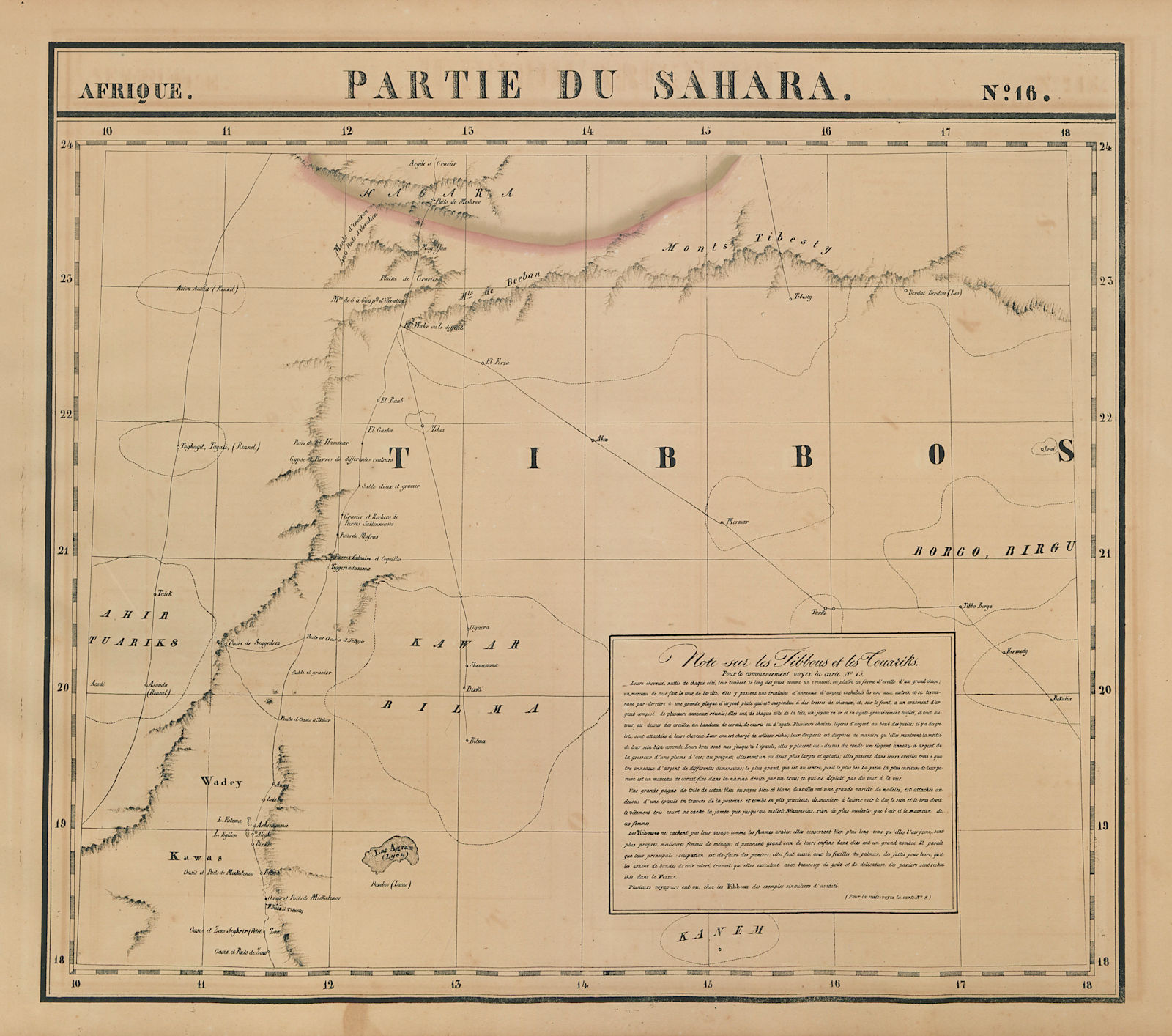 Associate Product Afrique. Partie du Sahara #16. Niger & Chad Libya. VANDERMAELEN 1827 old map