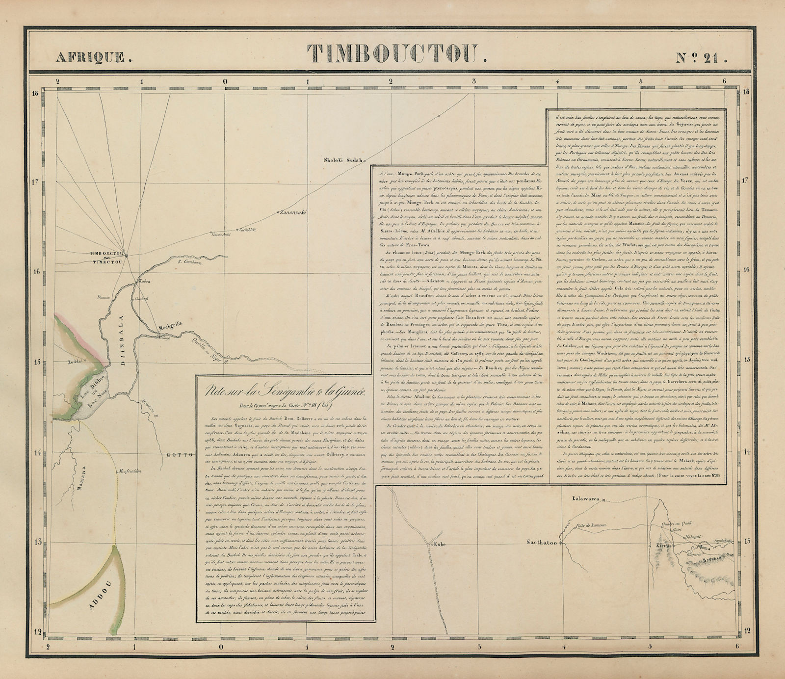 Afrique. Timbouctou #21. Mali Timbuktu Niger River. VANDERMAELEN 1827 old map