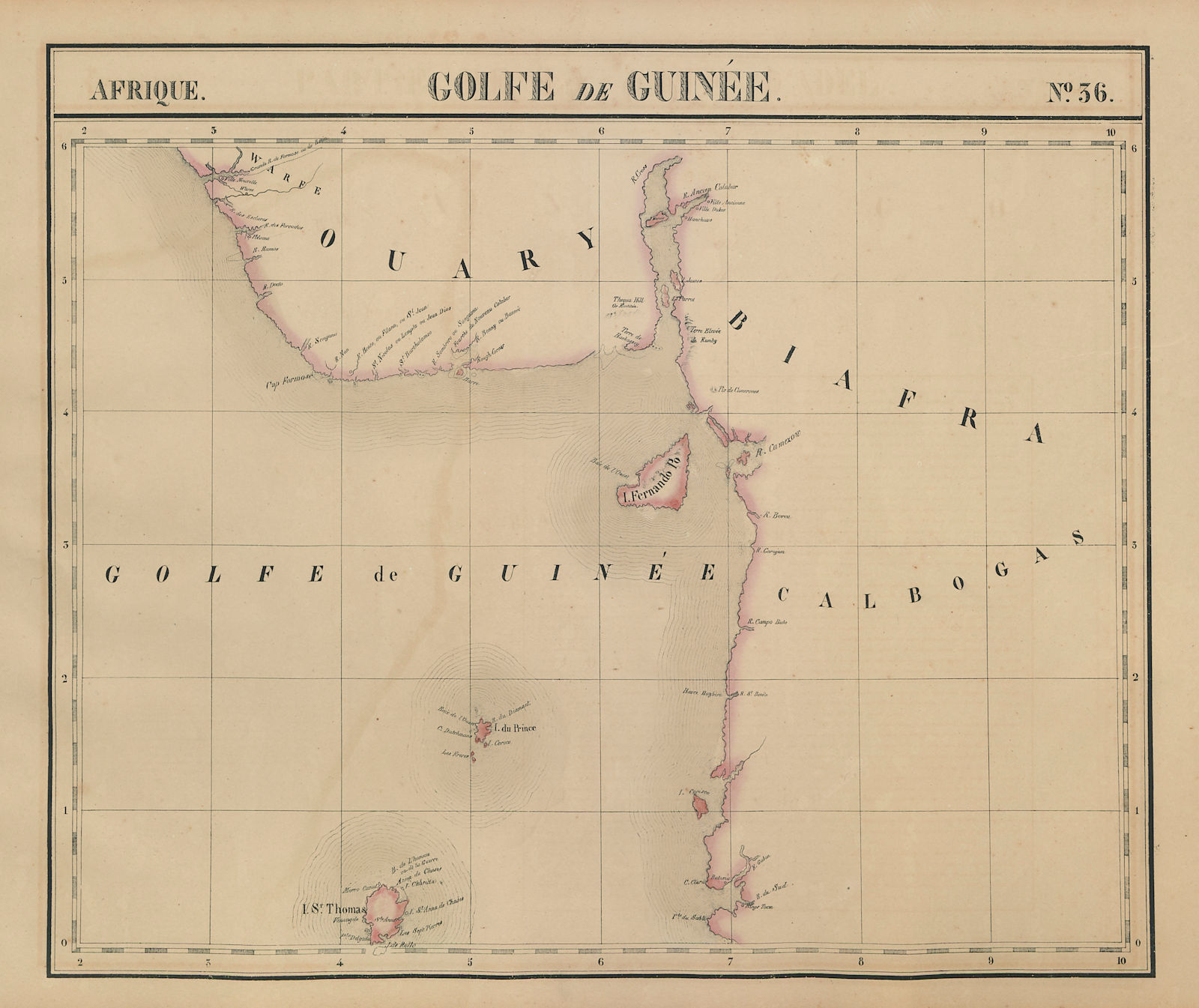 Afrique. Golfe du Guinée #36. Nigeria Cameroon Gabon. VANDERMAELEN 1827 map