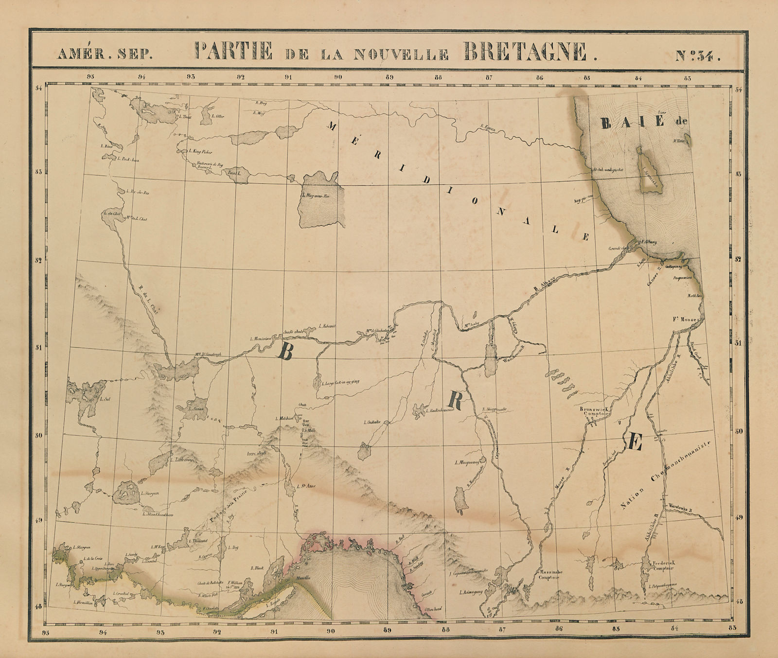Amér Sep. Partie de la Nouvelle Bretagne #34 North Ontario VANDERMAELEN 1827 map
