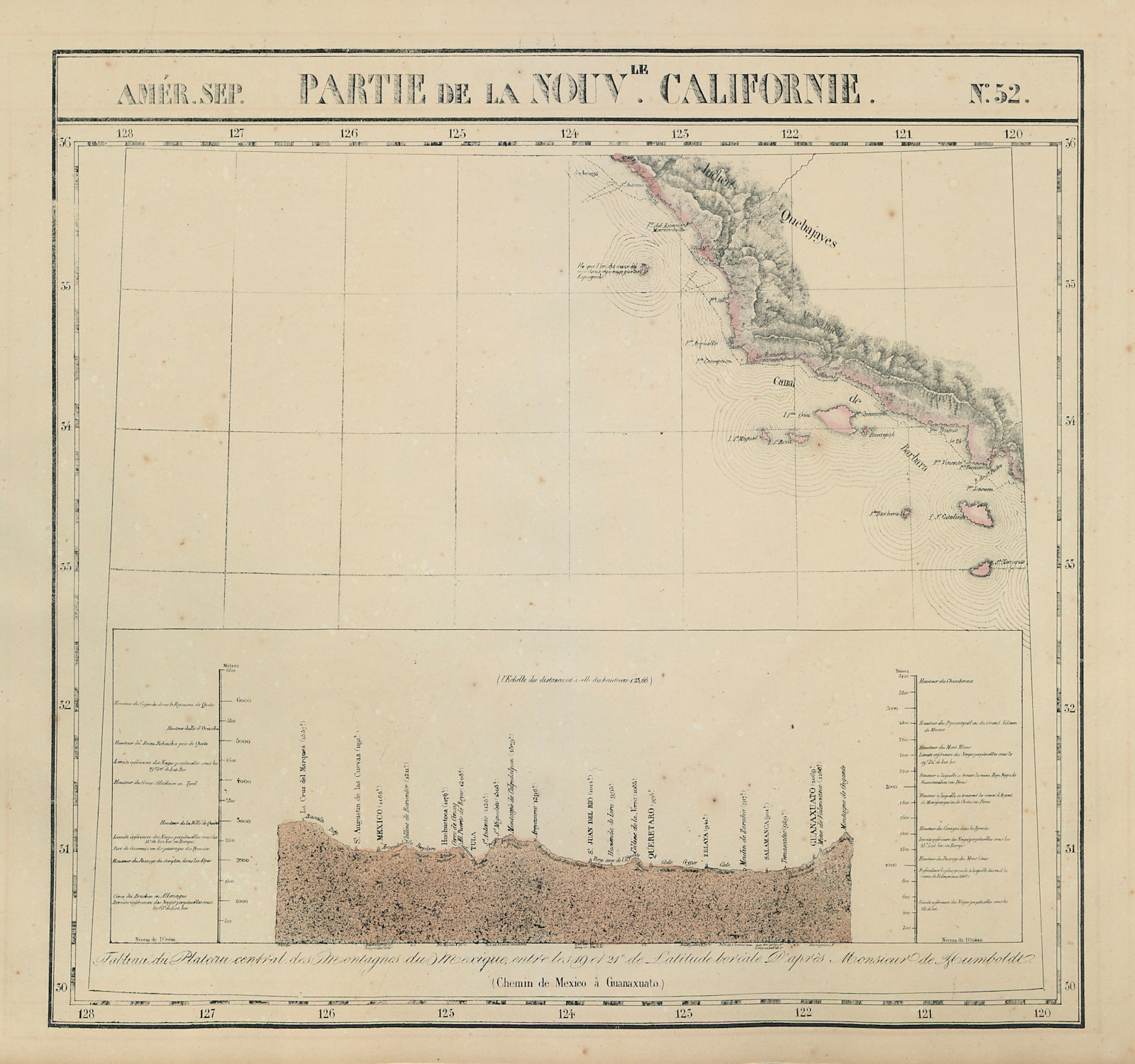 Amér Sep Partie de la Nouveau le Californie #52 California VANDERMAELEN 1827 map