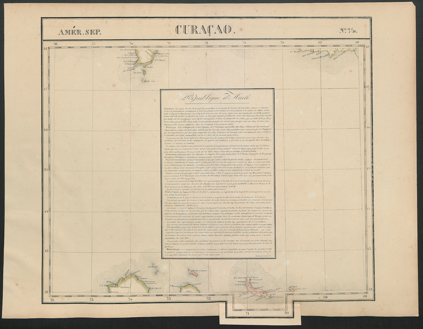 Associate Product Amér. Sep. Curacao #74. Aruba Bonaire Puerto Rico Beata. VANDERMAELEN 1827 map