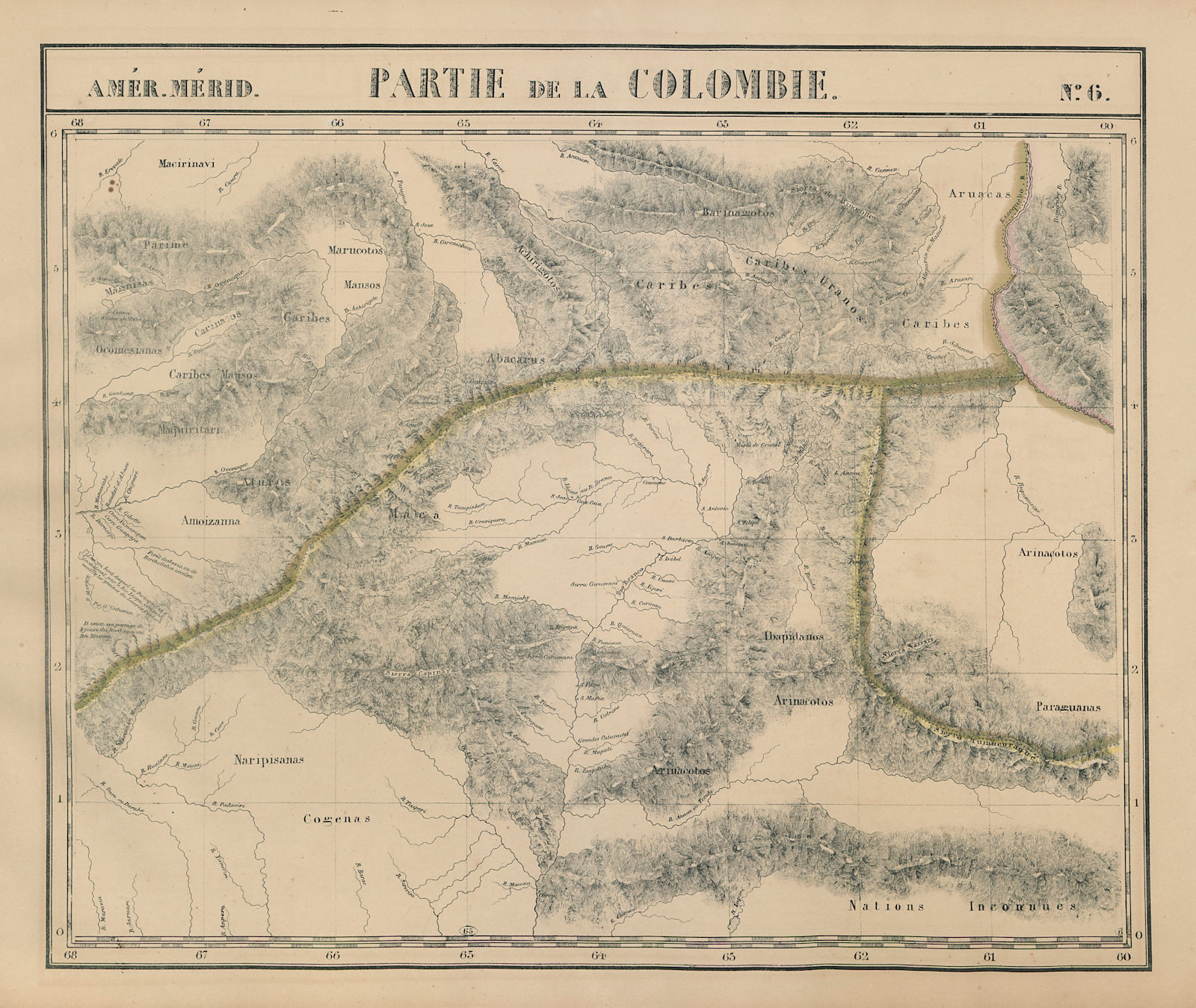 Associate Product Amér Mér. Colombie #6 Venezuela Guyana. North Brazil AM RR VANDERMAELEN 1827 map