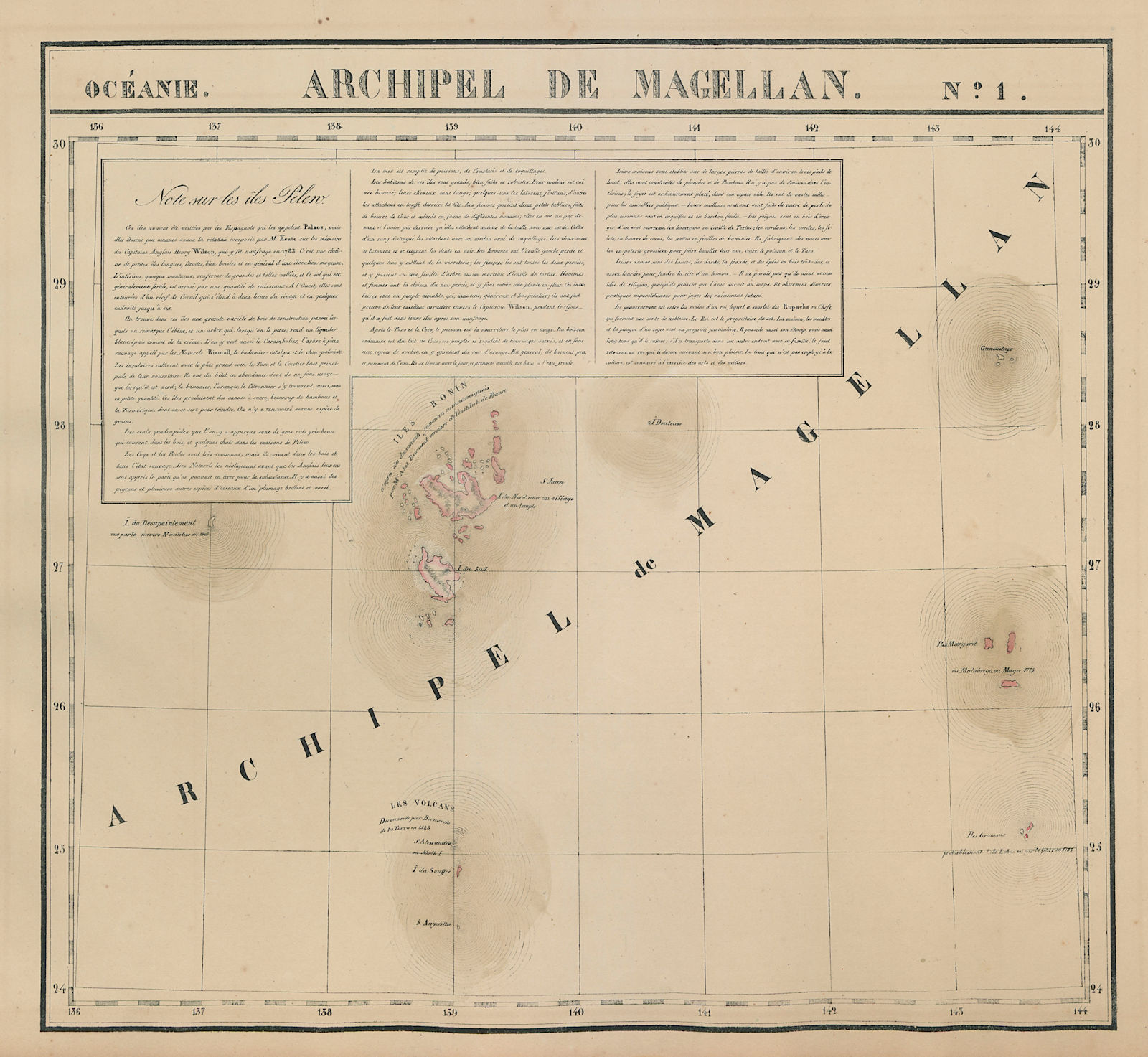 Océanie. Archipel de Magellan #1. Bonin Ogasawara Islands. VANDERMAELEN 1827 map