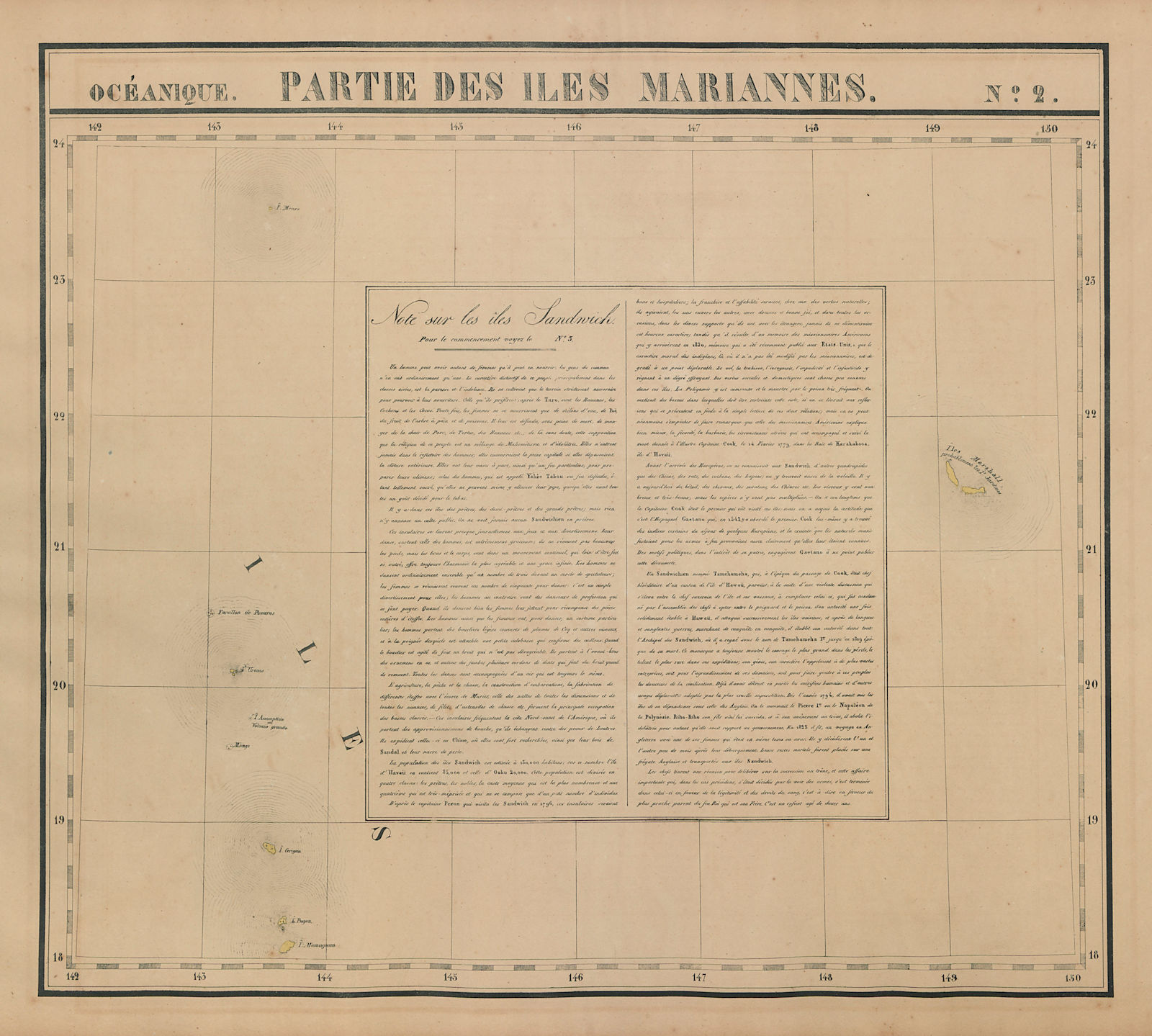 Océanique. Partie… Iles Mariannes #2 North Mariana Islands VANDERMAELEN 1827 map