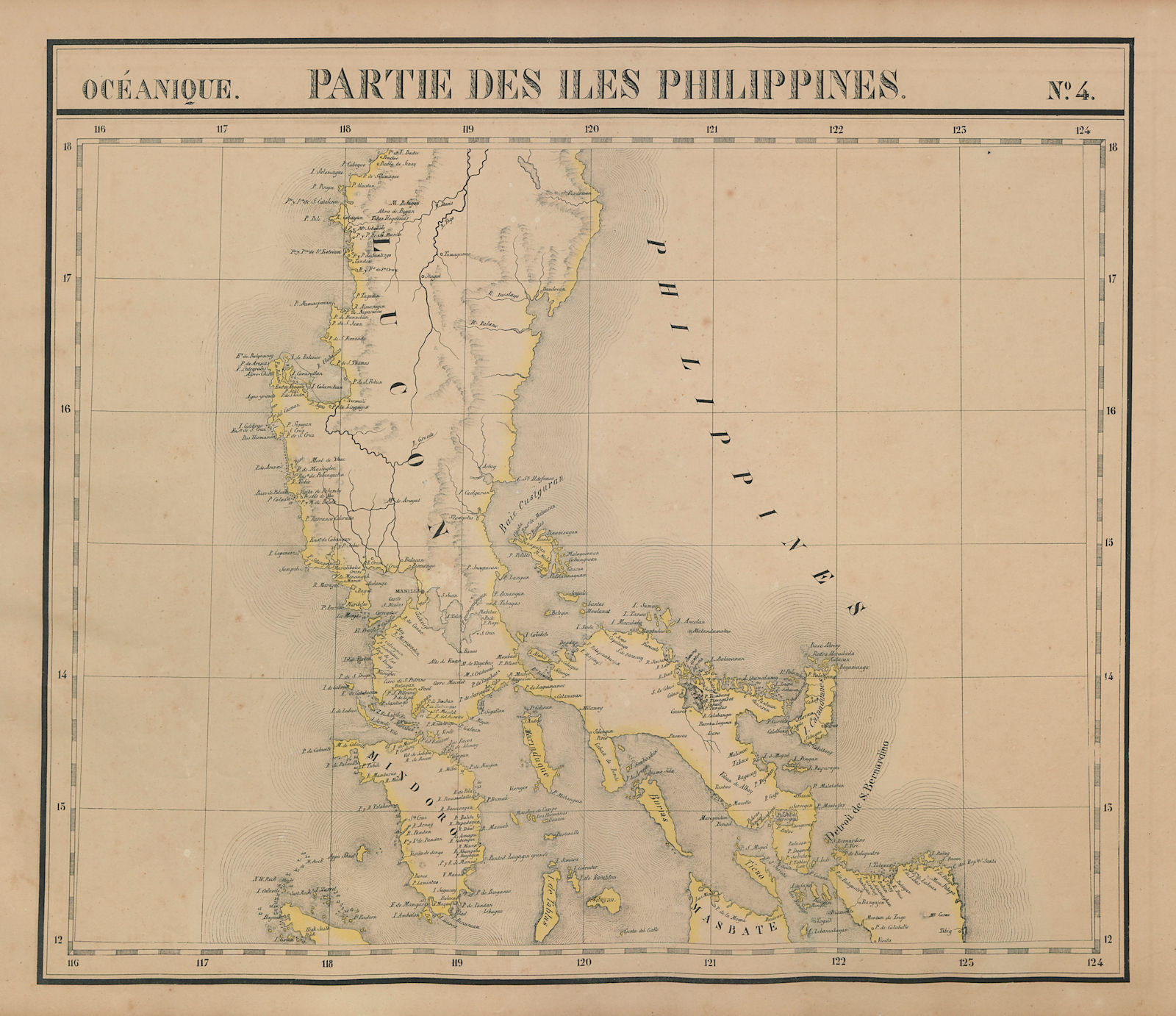 Océanique. Partie des Iles Philippines #4. Luzon Mindoro. VANDERMAELEN 1827 map