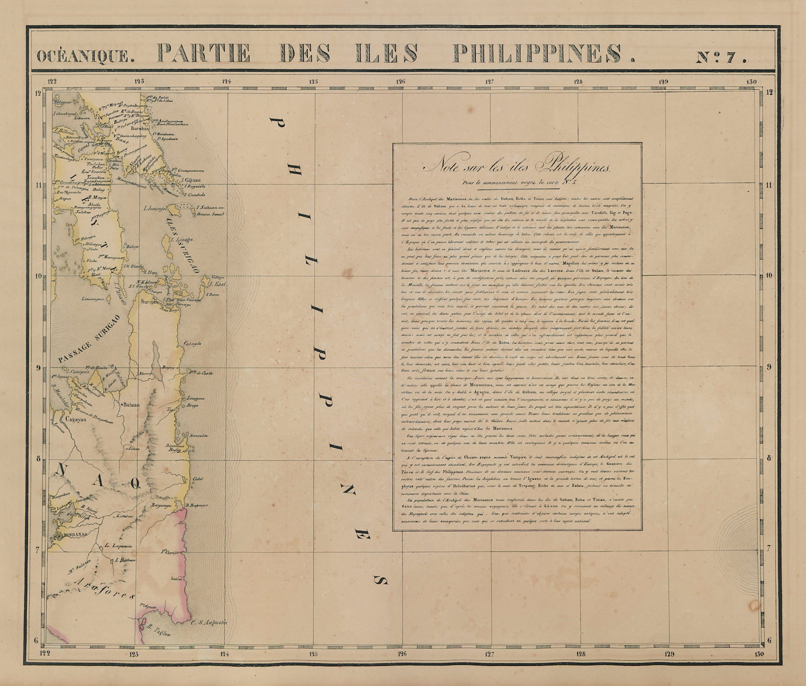 Océanique. Partie des Iles Philippines #7. Mindanao Leyte. VANDERMAELEN 1827 map