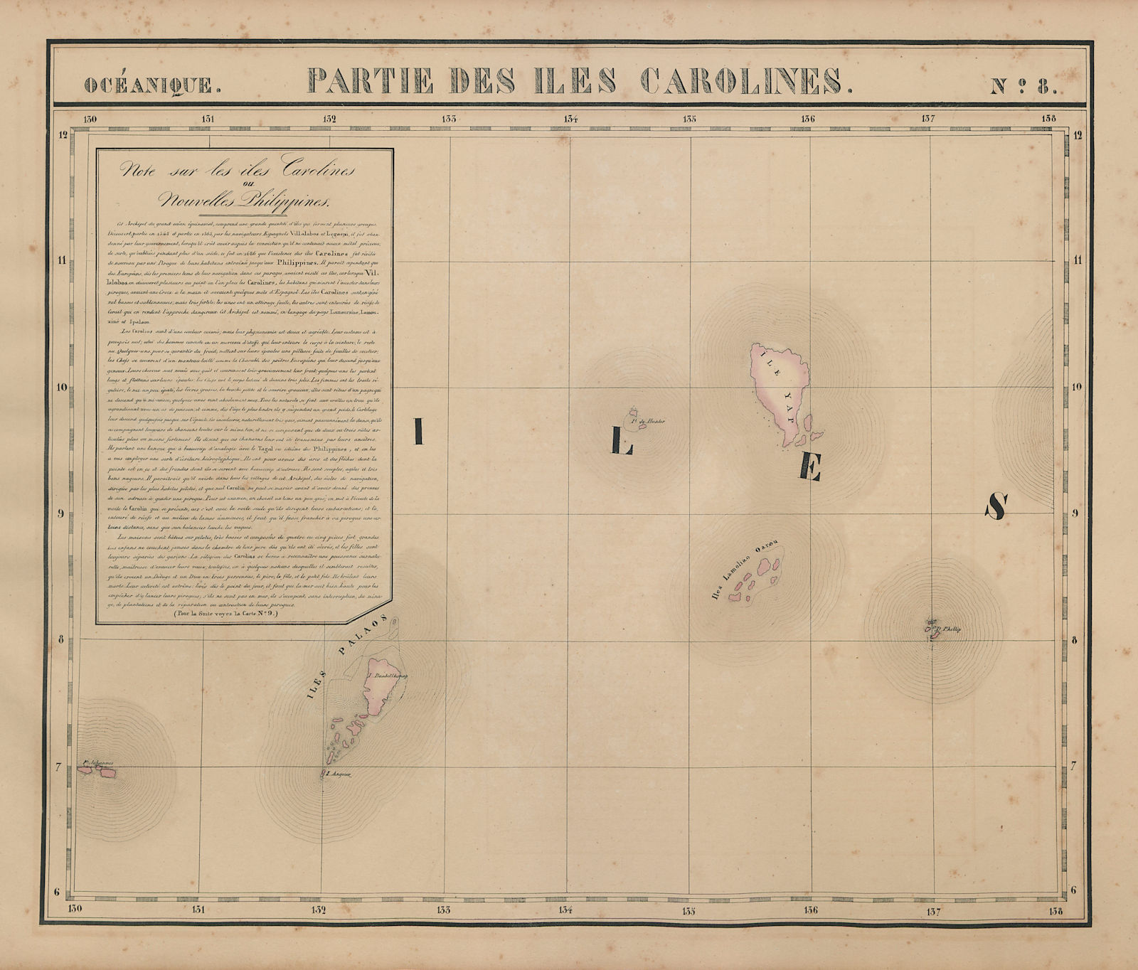 Associate Product Océanique. Partie des Iles Carolines #8. Palau Micronesia. VANDERMAELEN 1827 map