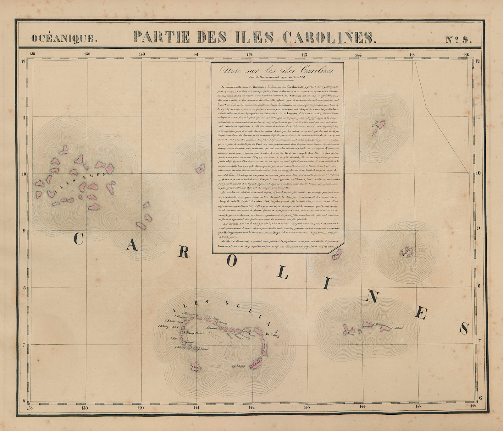 Associate Product Océanique. Partie des Iles Carolines #9. Yap Micronesia. VANDERMAELEN 1827 map