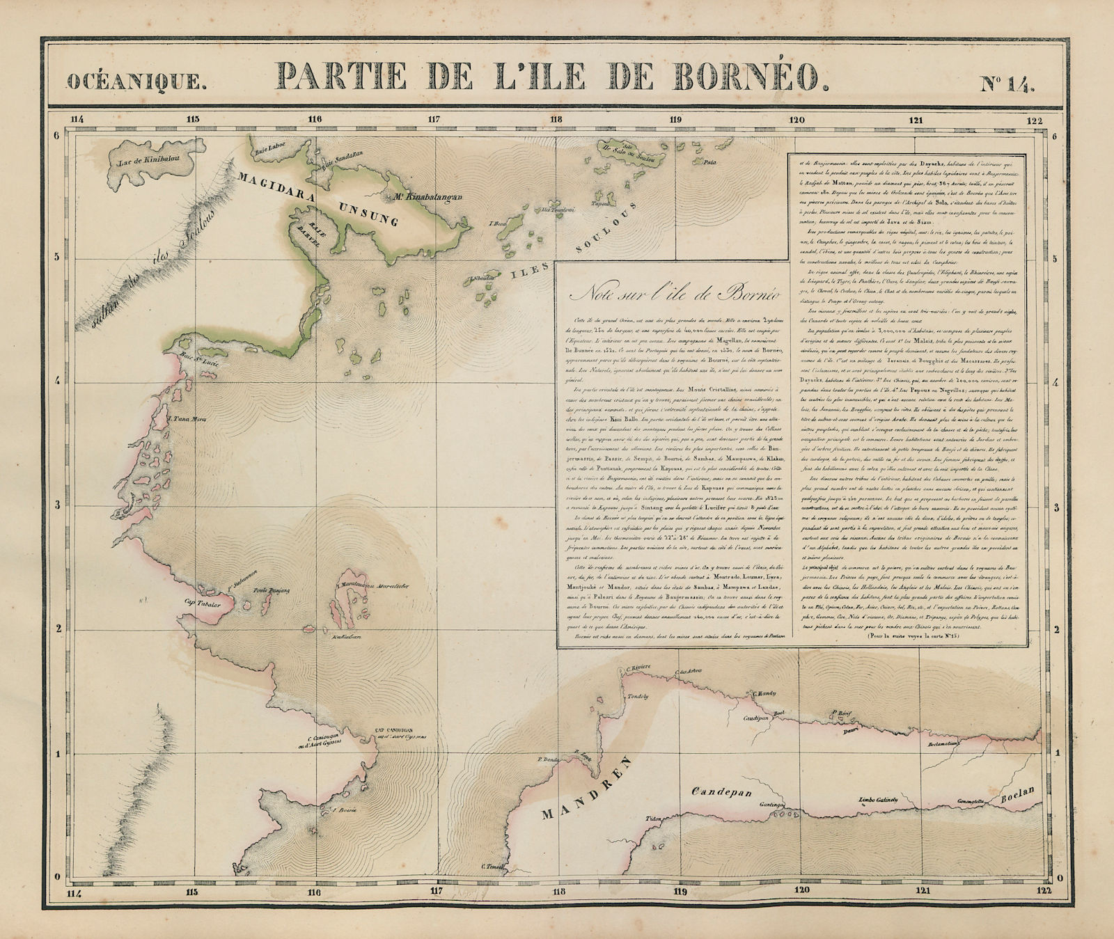 Océanique. Partie de l'Ile de Bornéo #14. Borneo Sulawesi. VANDERMAELEN 1827 map
