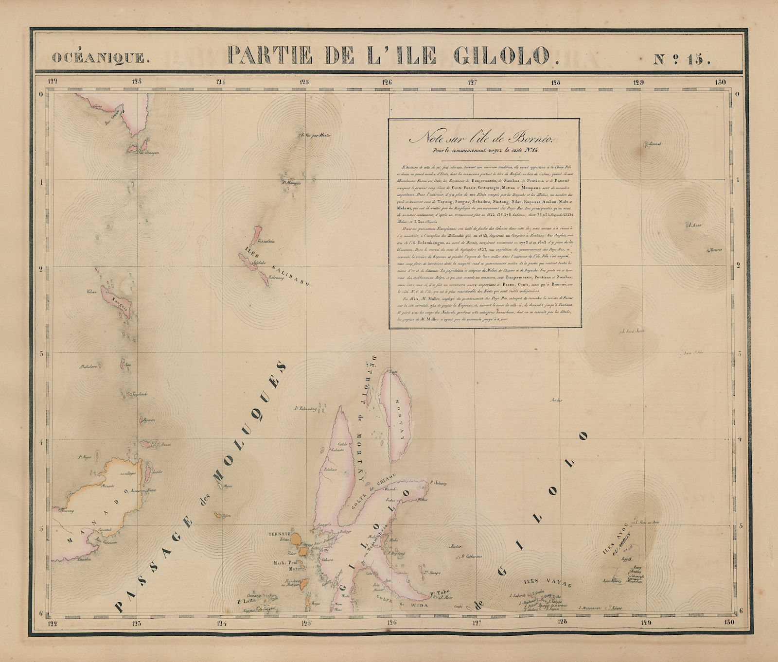 Associate Product Océanique. Partie de l'Ile Gilolo #15. Halmahera & Manado. VANDERMAELEN 1827 map