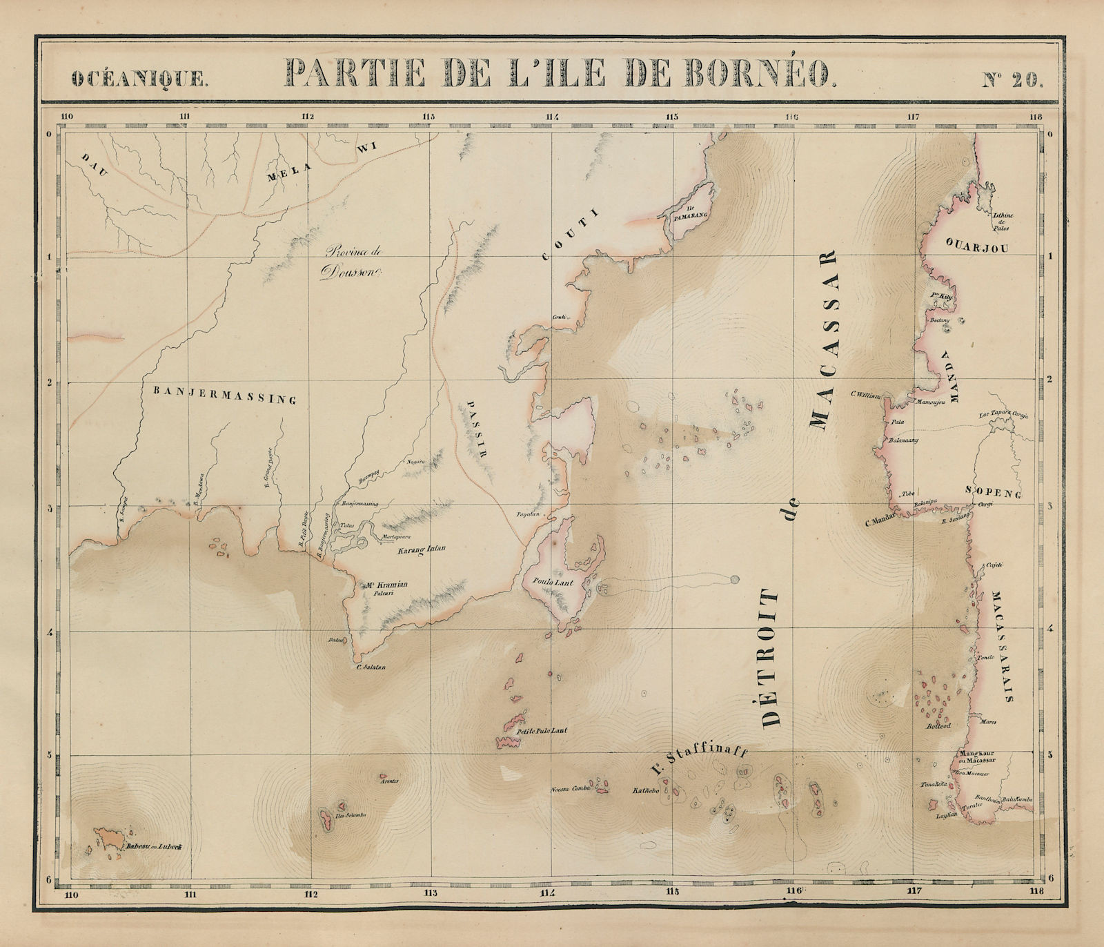 Associate Product Océanique. Partie de l'ile de Bornéo #20. Sulawesi. VANDERMAELEN 1827 old map