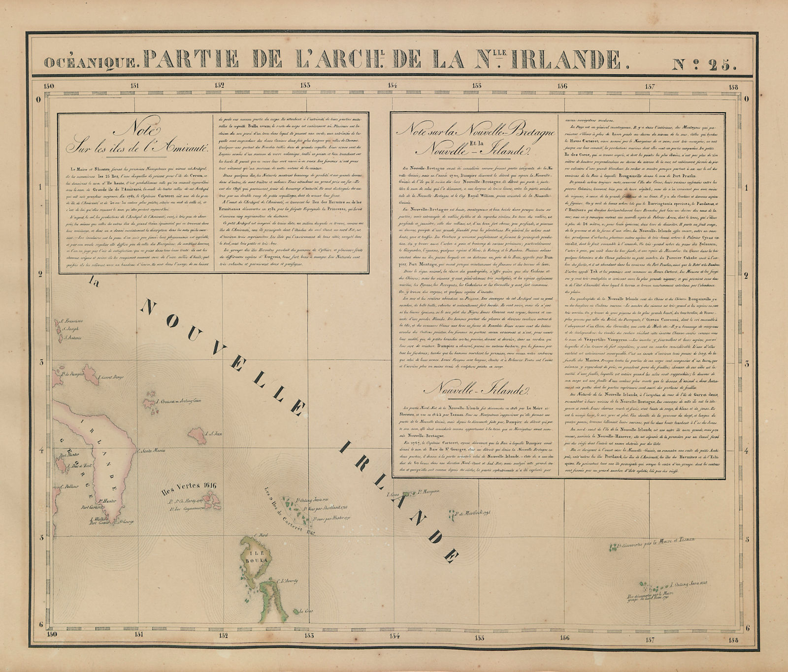 Océanique. Partie… de la Nouvelle Irlande #25. New Ireland VANDERMAELEN 1827 map