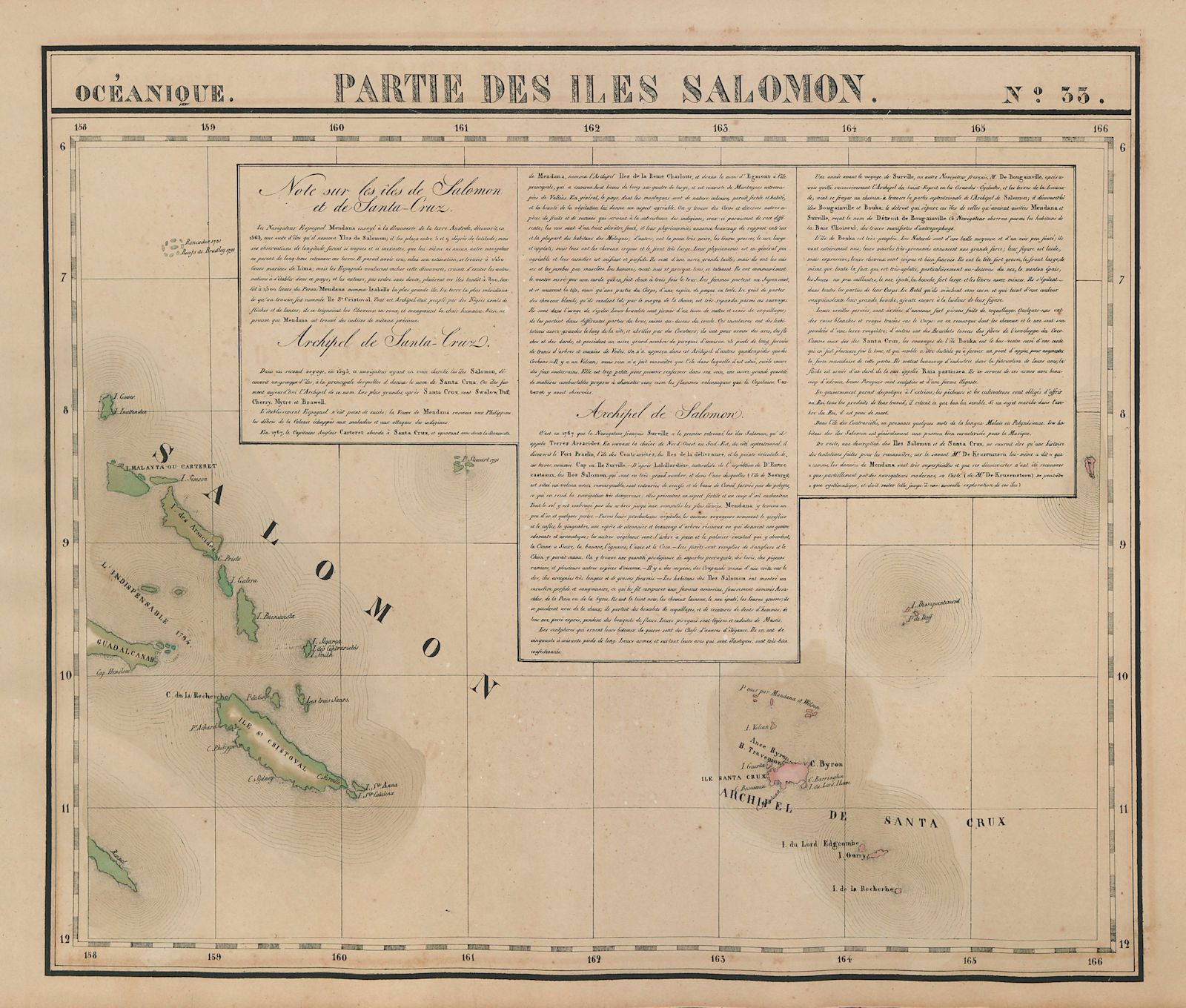 Océanique. Partie des Iles Salomon #33. Solomon Islands. VANDERMAELEN 1827 map