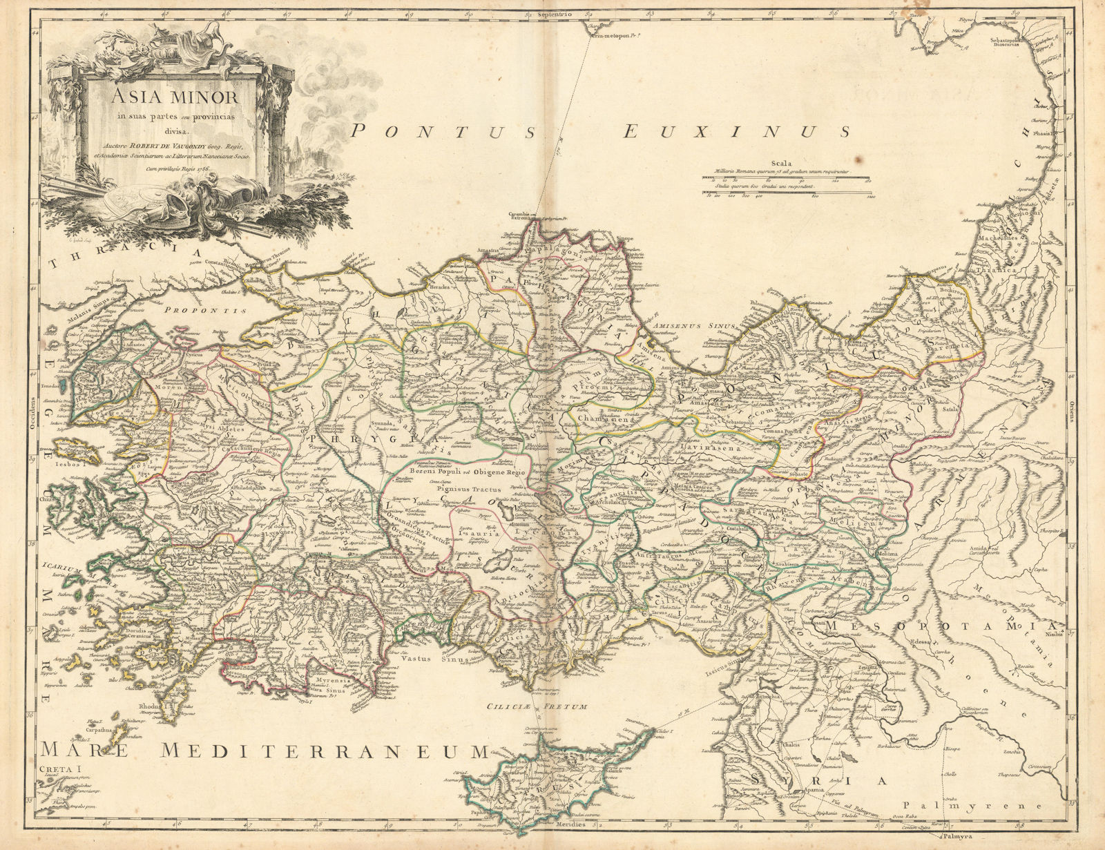 "Asia Minor in suas partes seu provincias divisa". Turkey. VAUGONDY 1756 map