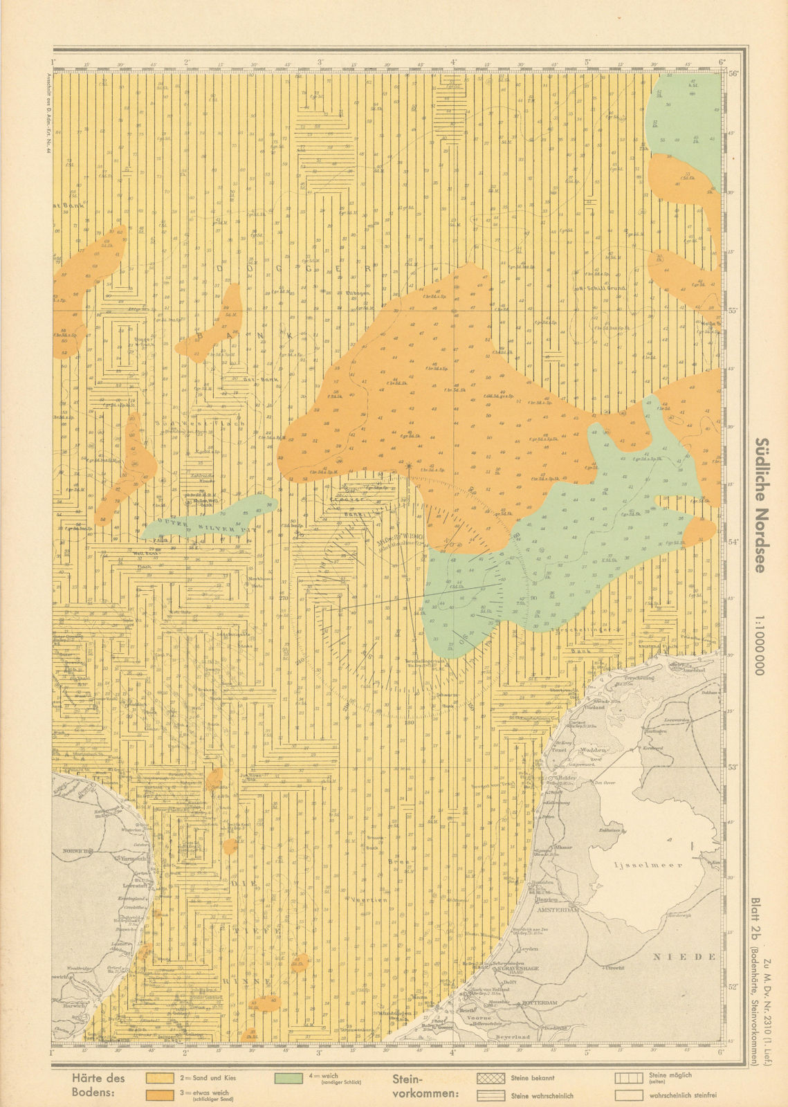 2b. North Sea. Netherlands East Anglia coast. KRIEGSMARINE Nazi map 1940