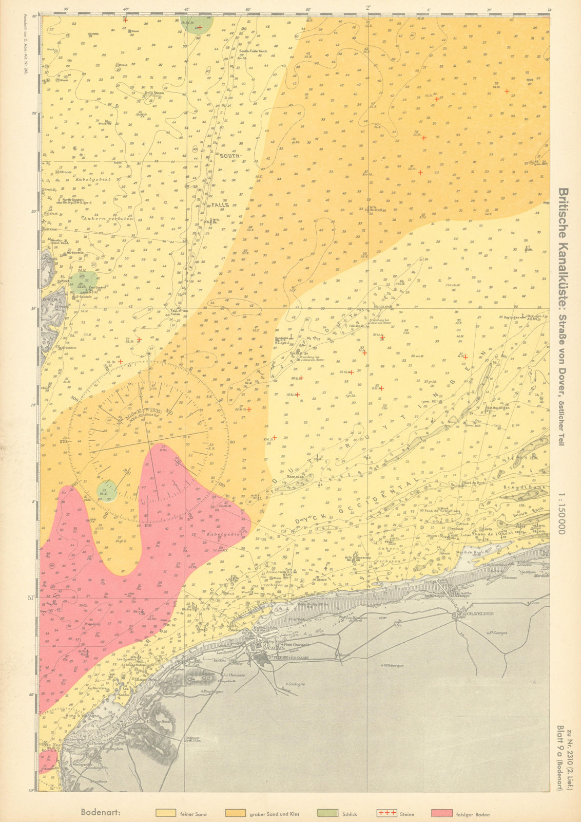 Associate Product 9a. English Channel Coast. Dover Strait Pas-de-Calais KRIEGSMARINE Nazi map 1940