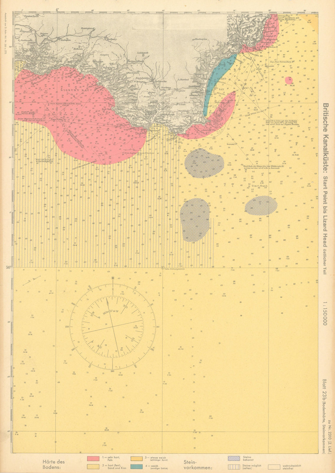 23b English Channel Coast. South Hams Salcombe Devon. KRIEGSMARINE Nazi map 1940