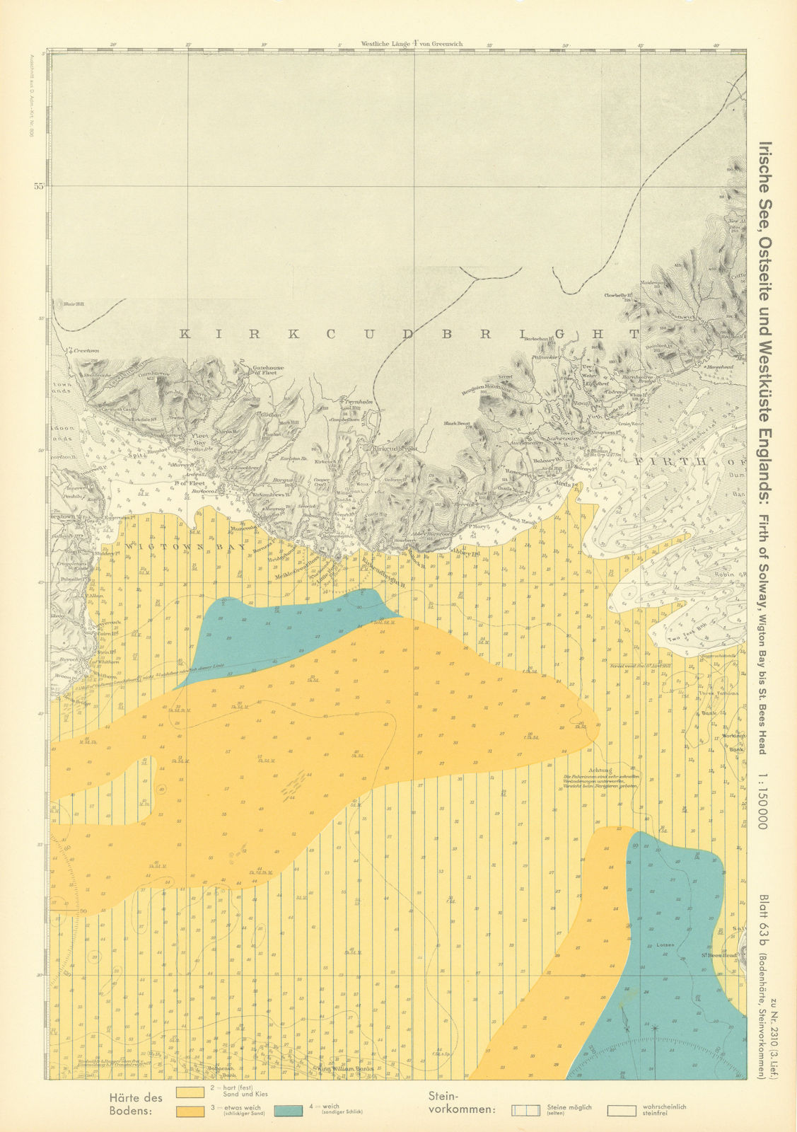 63b. Wigtown Bay Kirkcudbrightshire coast Solway. KRIEGSMARINE Nazi map 1940
