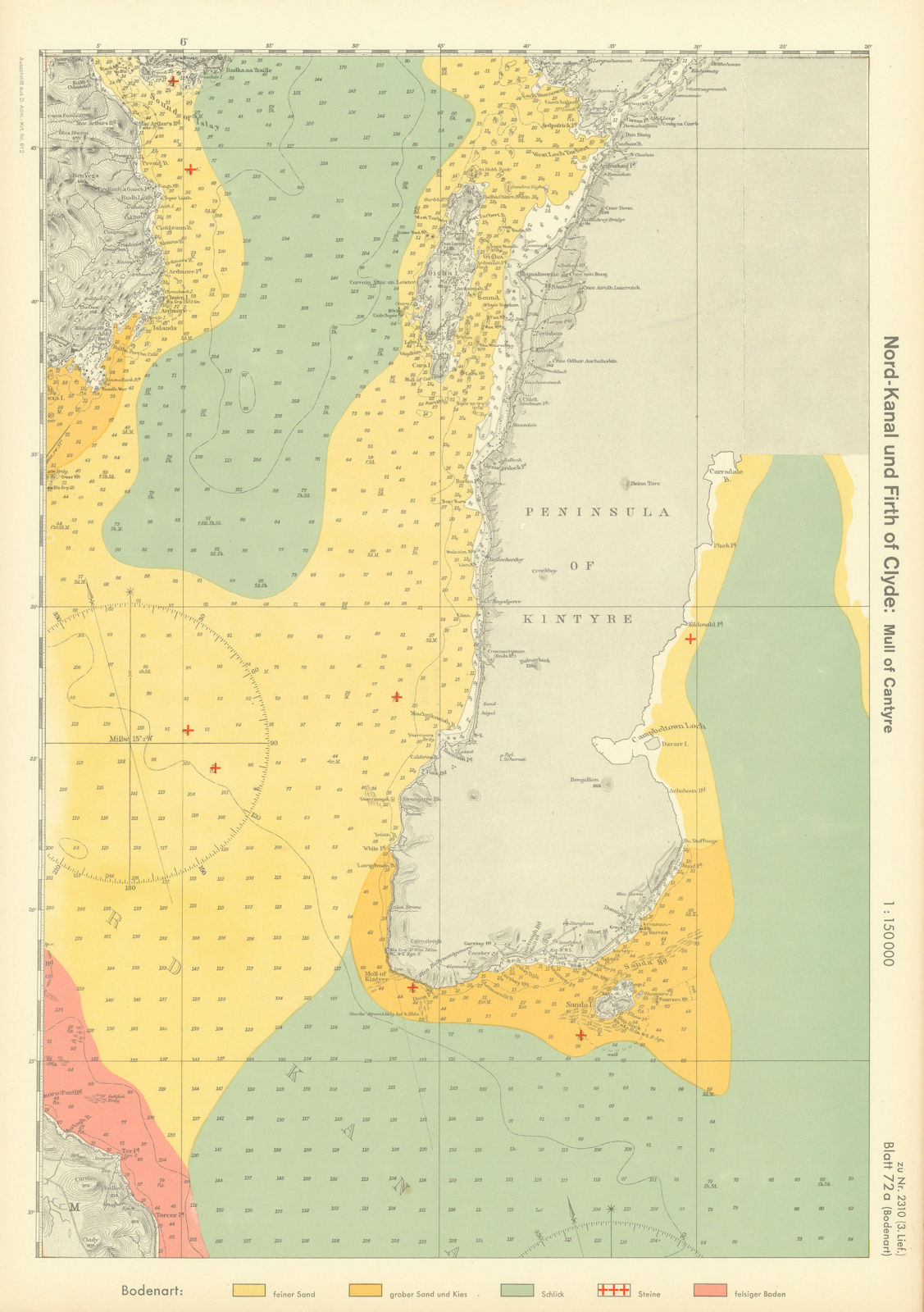 Associate Product 72a. North Channel. Mull of Kintyre. Islay Argyll. KRIEGSMARINE Nazi map 1940