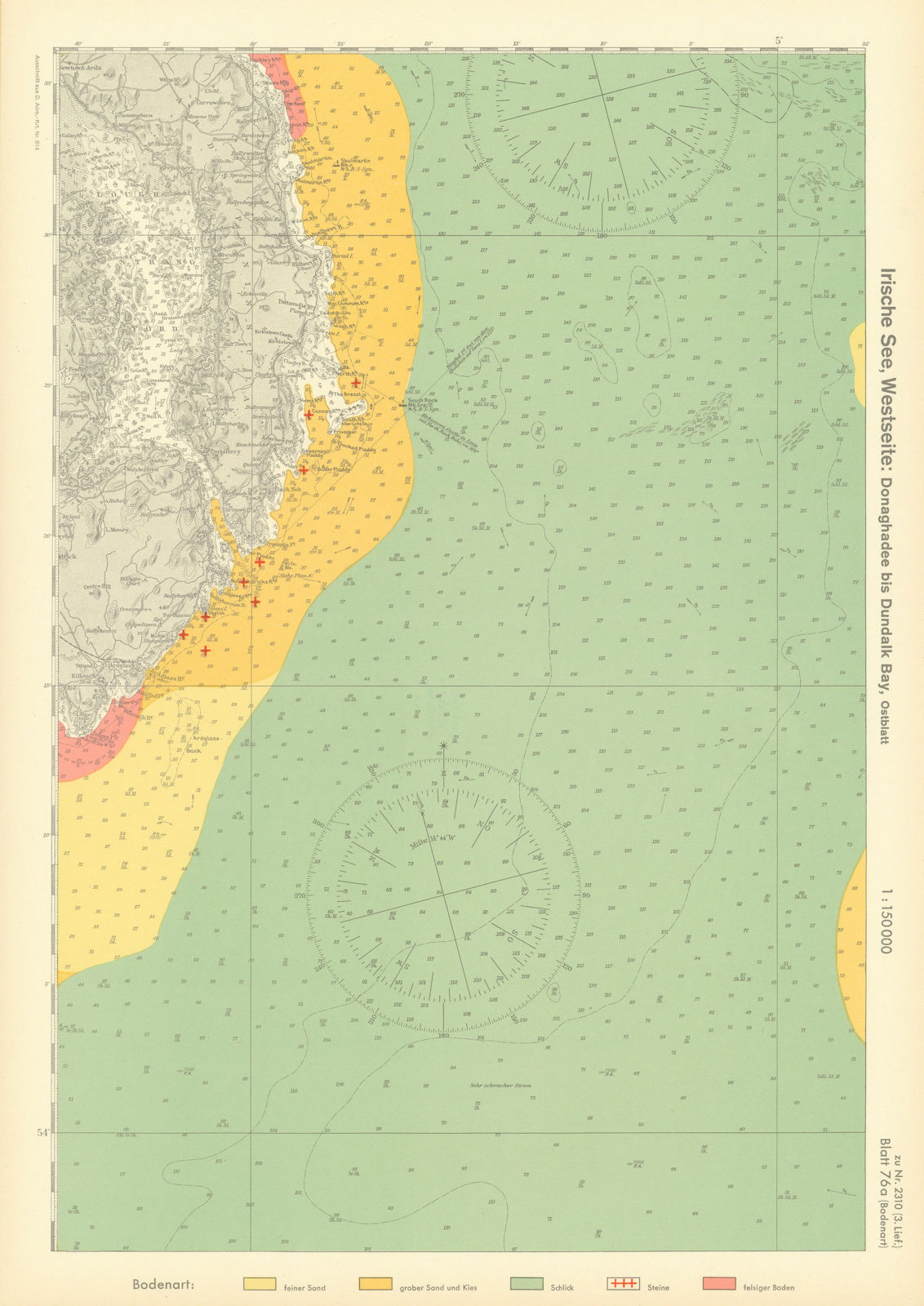 76a County Down coast Strangford Lough Ards Peninsula KRIEGSMARINE Nazi map 1940
