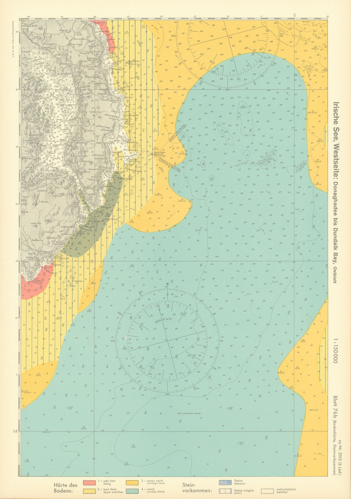Associate Product 76b County Down coast Strangford Lough Ards Peninsula KRIEGSMARINE Nazi map 1940