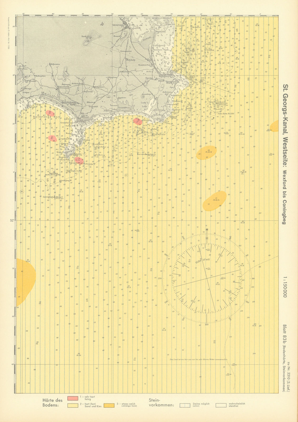 Associate Product 83b. Ireland coast Wexford Irish Sea Ballyteige Bay. KRIEGSMARINE Nazi map 1940