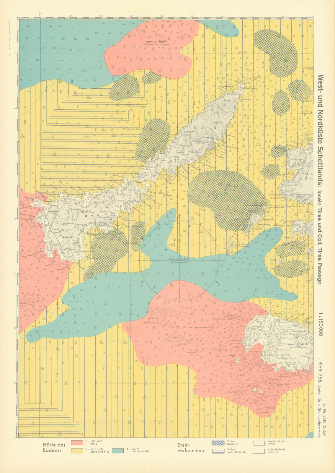 95b. Tiree passage Coll Iona Mull. Scotland. KRIEGSMARINE Nazi map 1940
