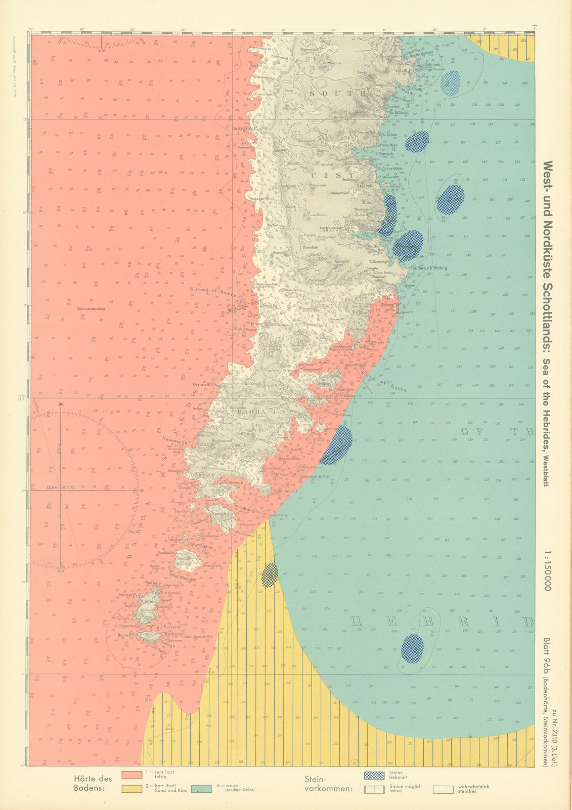 96b. South Uist Barra Bishop's Isles Hebrides. KRIEGSMARINE Nazi map 1940