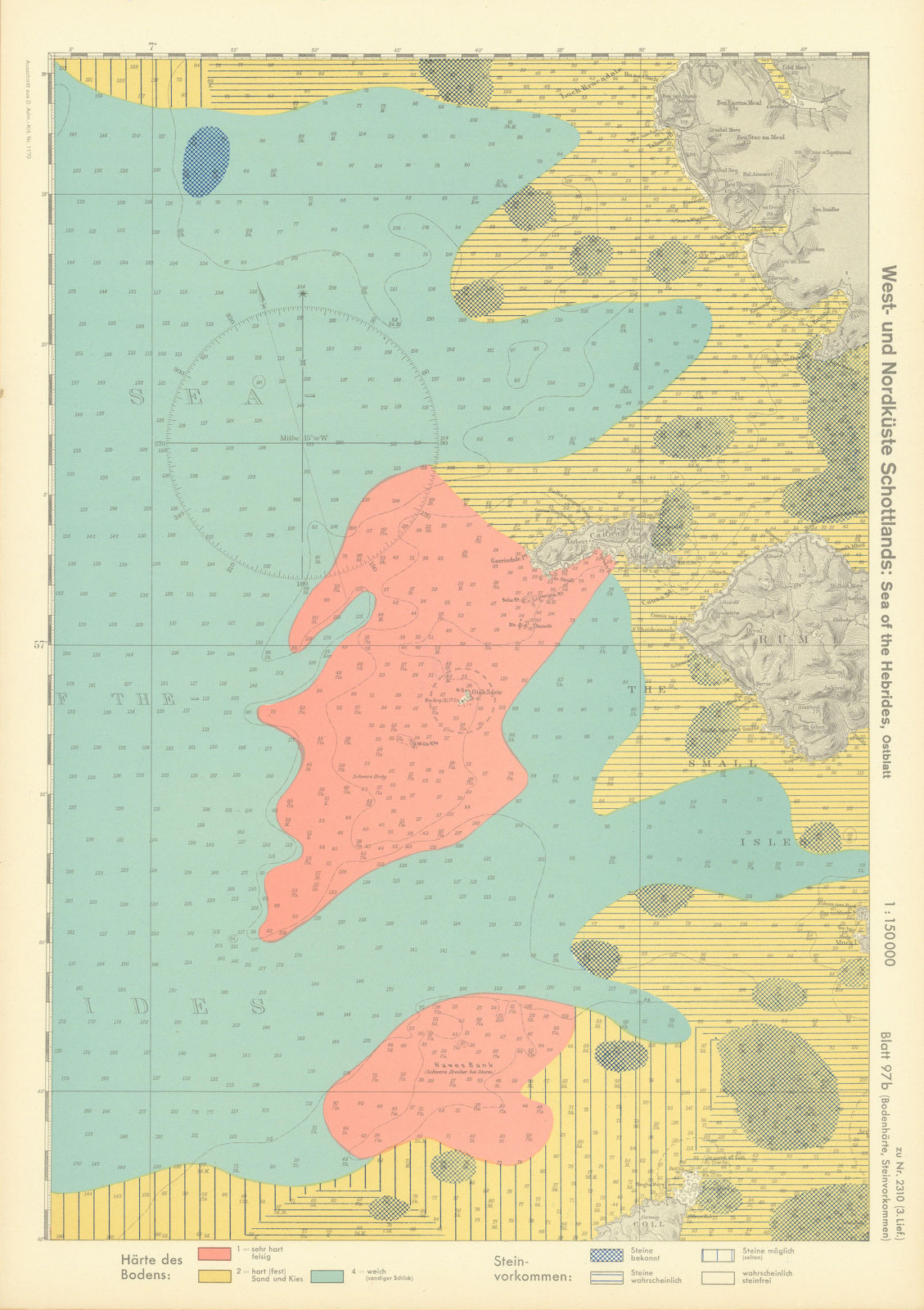 97b. Rum Skye Canna Scotland Inverness-shire. KRIEGSMARINE Nazi map 1940