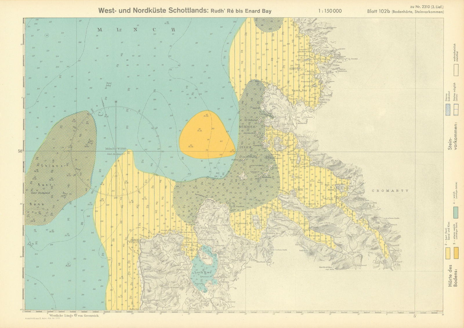 102b. Ross & Cromarty coast Loch Broom Scotland KRIEGSMARINE Nazi map 1940