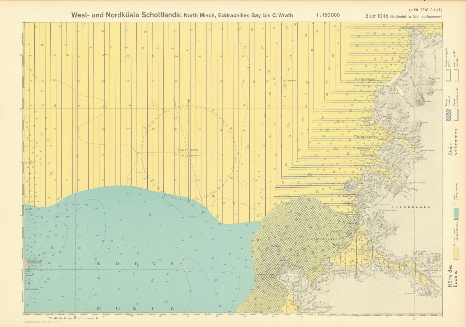 Associate Product 104b. Sutherland NW coast. Cape Wrath. Scotland. KRIEGSMARINE Nazi map 1940