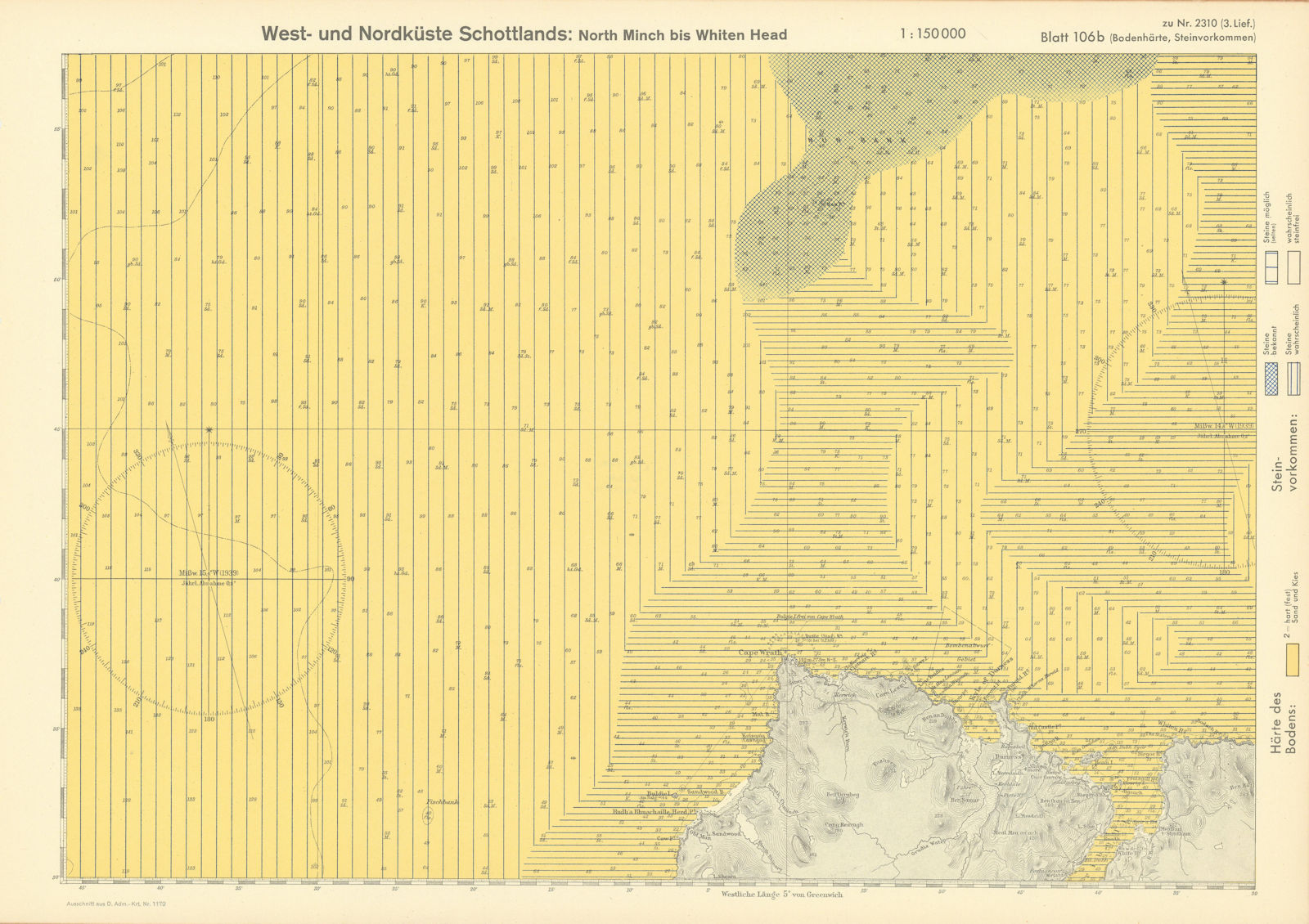 Associate Product 106b. Sutherland Coast. Cape Wrath. Scotland. KRIEGSMARINE Nazi map 1940