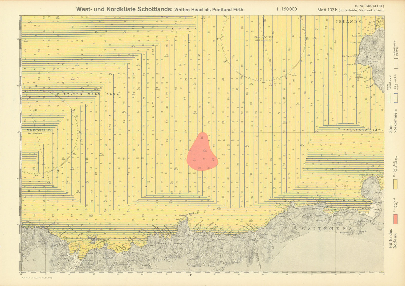 107b. Caithness Sutherland Hoy Orkney coast. KRIEGSMARINE Nazi map 1940