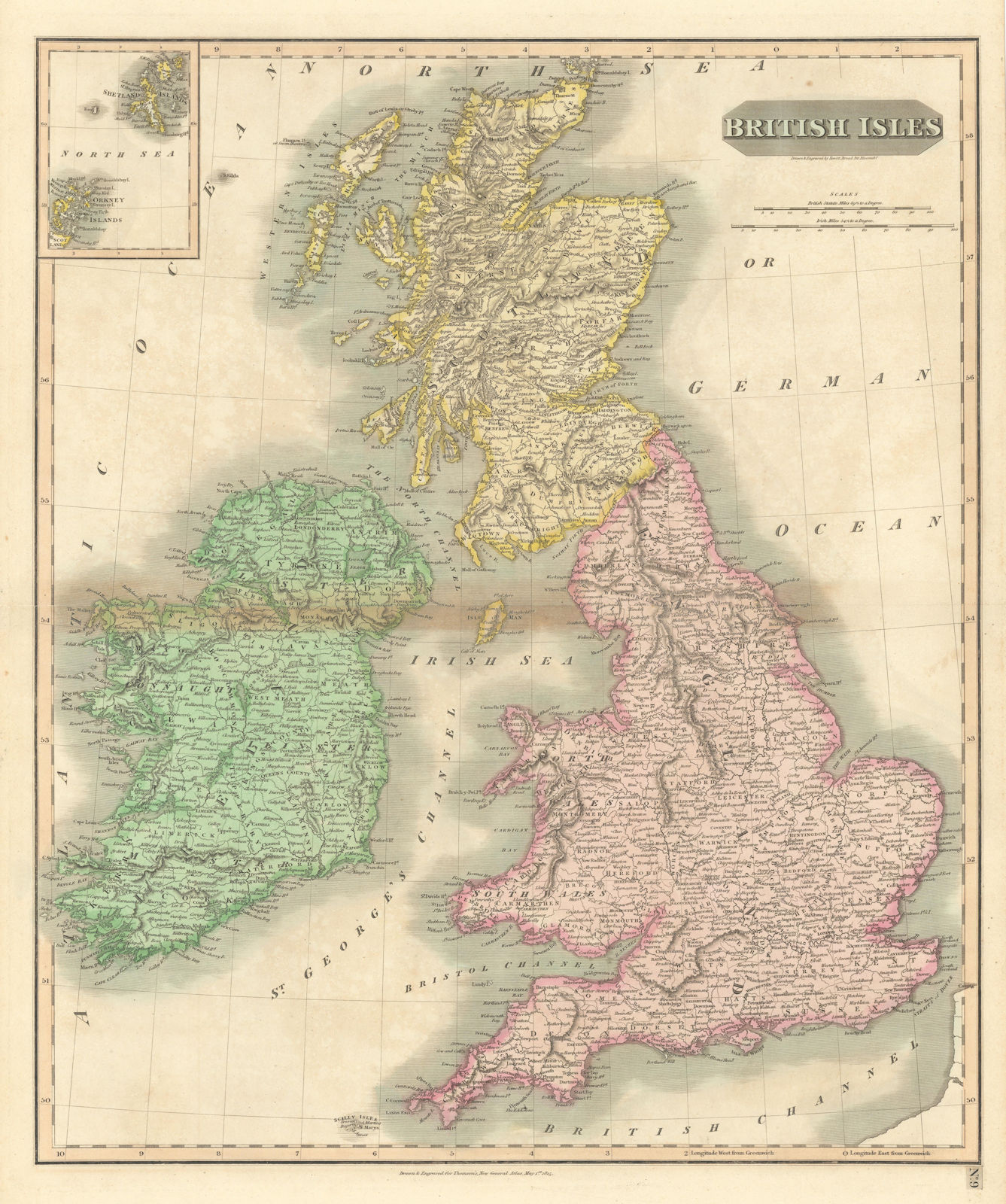 Associate Product "British Isles" by John Thomson. England Ireland Scotland Wales 1817 old map