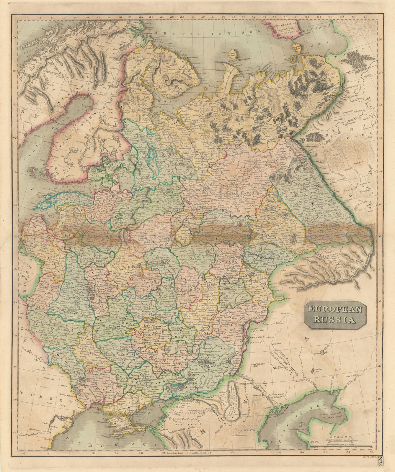 "European Russia" including Baltics Belarus Ukraine. THOMSON 1817 old map