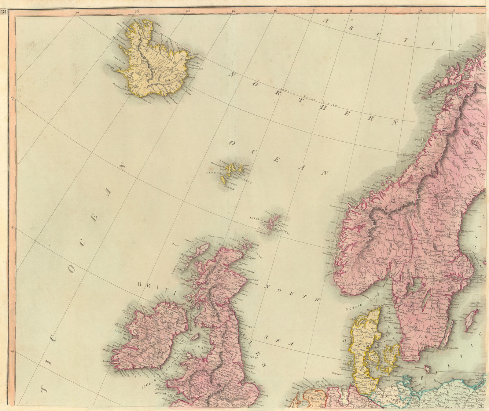 North-west Europe. Nordic Countries. British Isles Scandinavia. THOMSON 1817 map