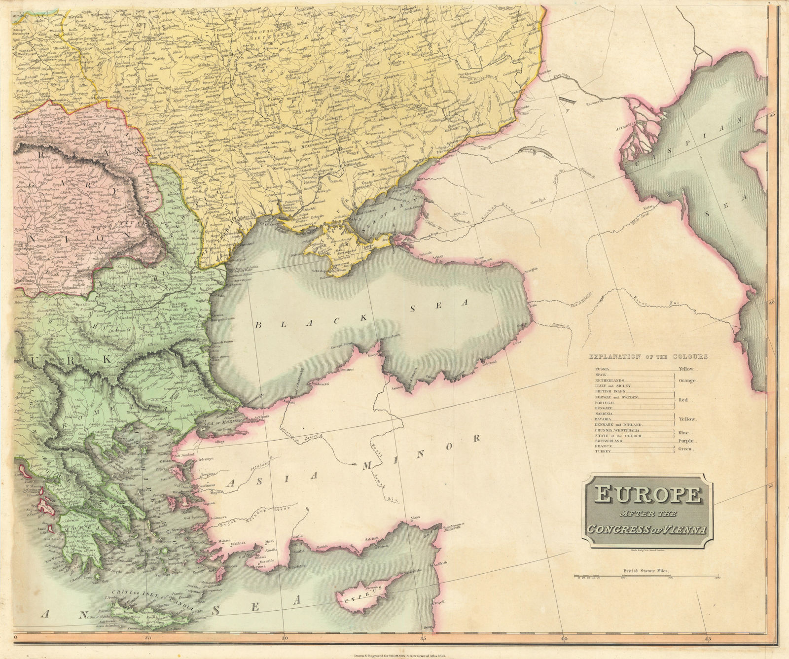 Associate Product South-east Europe. Greece Balkans & Ukraine. Romania Bulgaria. THOMSON 1817 map