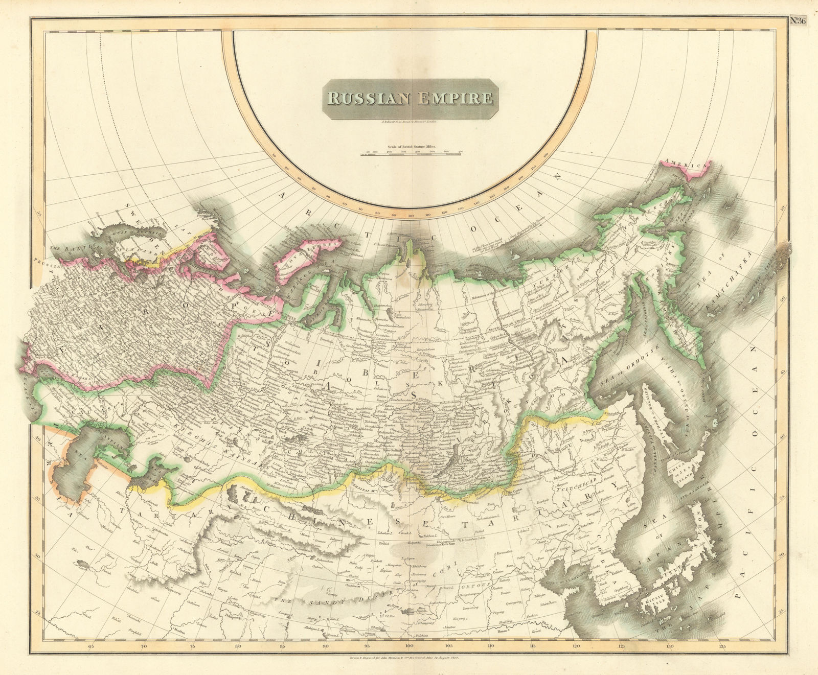 "Russian Empire". Russia in Asia & Europe. Siberia. THOMSON 1817 old map