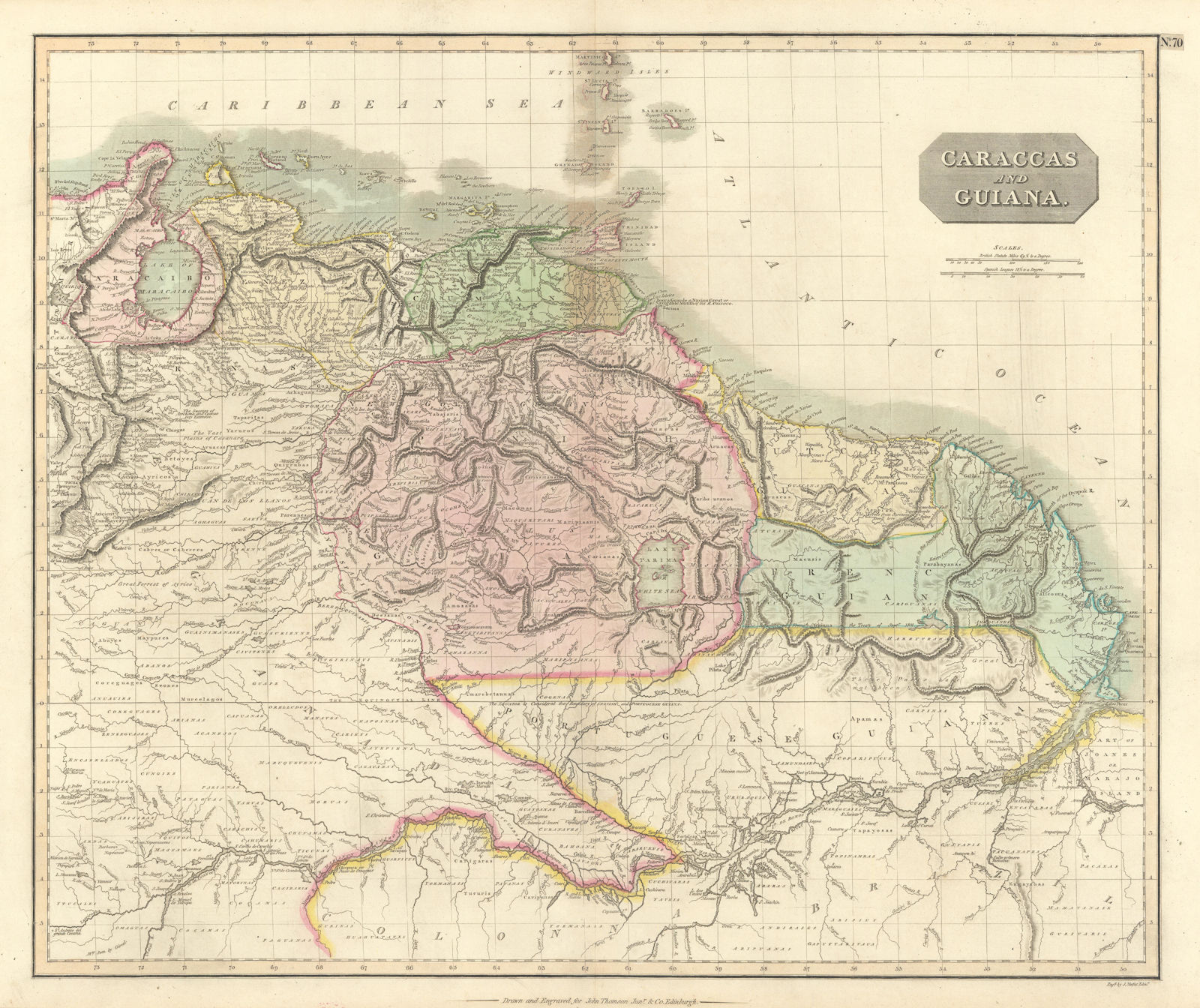 Associate Product "Caraccas and Guiana" by John Thomson. Venezuela Guyana Amazonas 1817 old map